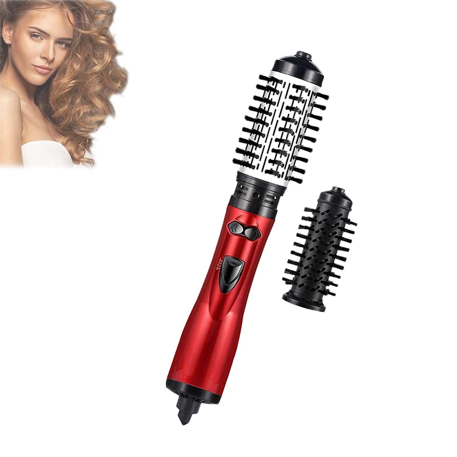 Professional 3-in-1 Hair Dryer Brush with Negative Ion Technology - Hot Air Styler, Rotating Blow Dryer & Anti-Frizz Tool for Straightening, Curling & Styling (Red) | Perfect for Salon-Quality Blowouts at Home, Travel & Daily Hair Care