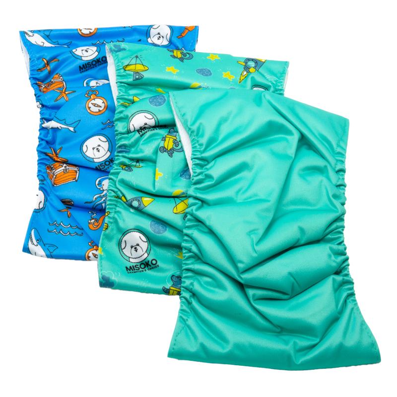 Misoko Washable Dog Diapers for Male Dogs - Reusable Pet Belly Bands, 3 Pack - Perfect for House Training, Incontinence & Travel Protection