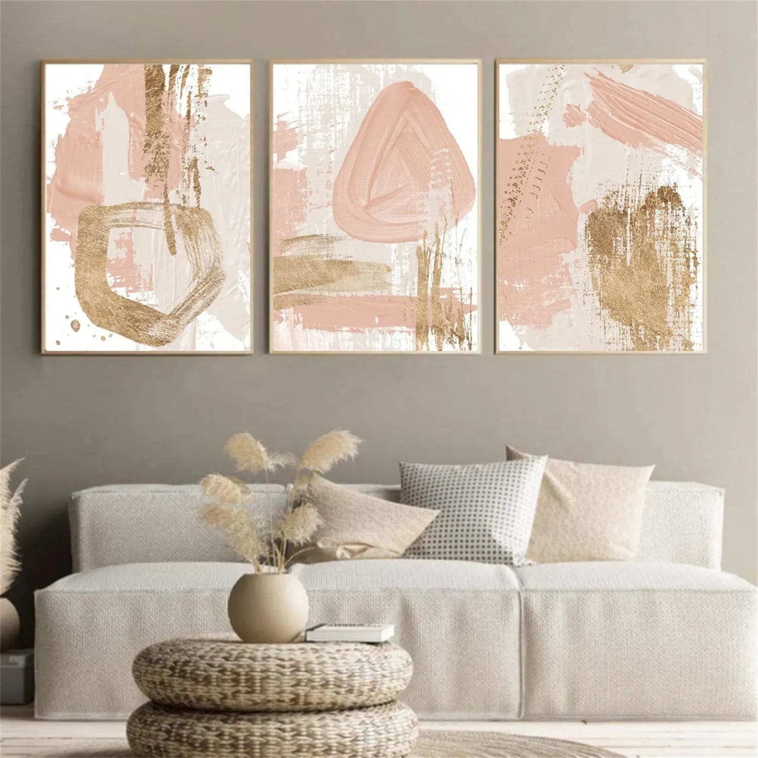 Abstract Painting Set of 3 - Modern Wall Art Canvas Prints #AB223 | Perfect for Living Room, Bedroom & Office Decor