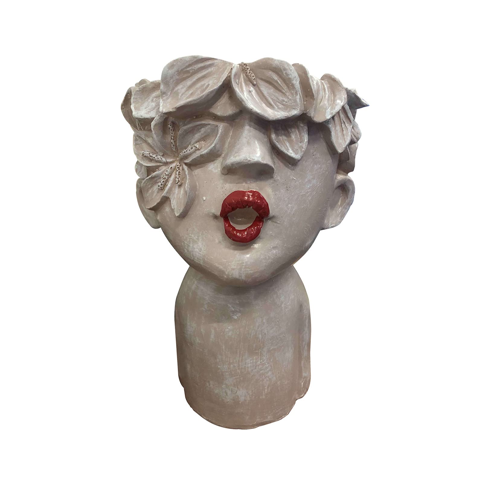 FlekmanArt Face Flower Pot - Resin Succulent Planter with Sculpted Face Design for Cactus, Bonsai & Small Plants | Perfect for Home, Office & Garden Decor | Cute Decorative Planter for Windowsills, Desks & Shelves