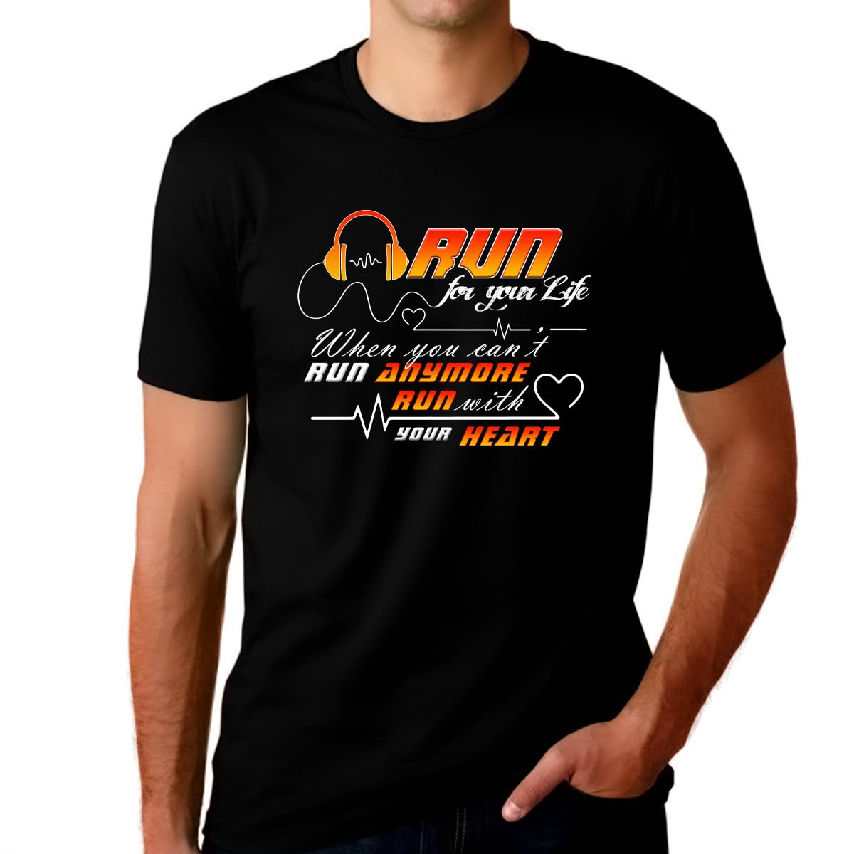 Funny Running Tshirts for Men - Marathon, 5k, 10k & Trail Running Graphic Tees - Perfect Runner Gifts for Training & Race Day Motivation