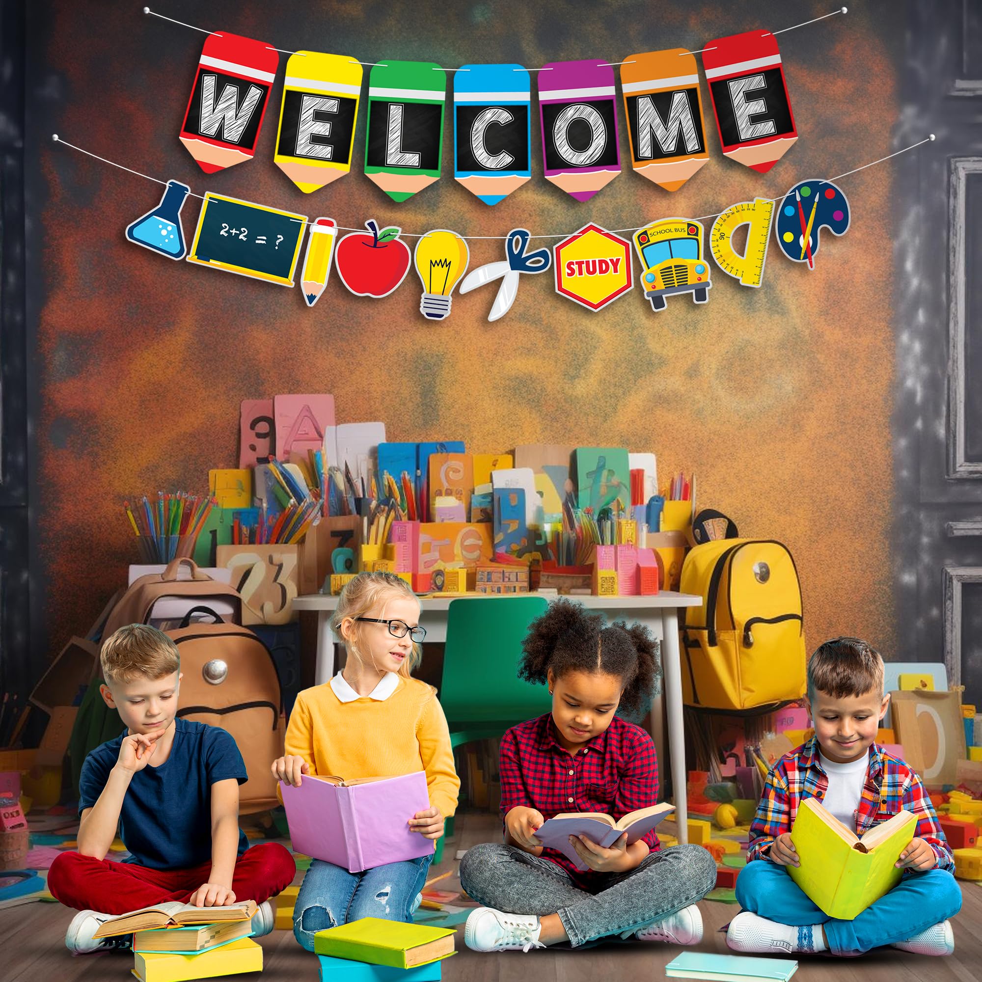 KatchOn Large 10 Feet Welcome Banner for Back To School Decorations - No DIY Required | Perfect for Back To School Party, Classroom Decor & First Day of School Backdrop | Great for School Events, Classroom Walls & Photo Booths