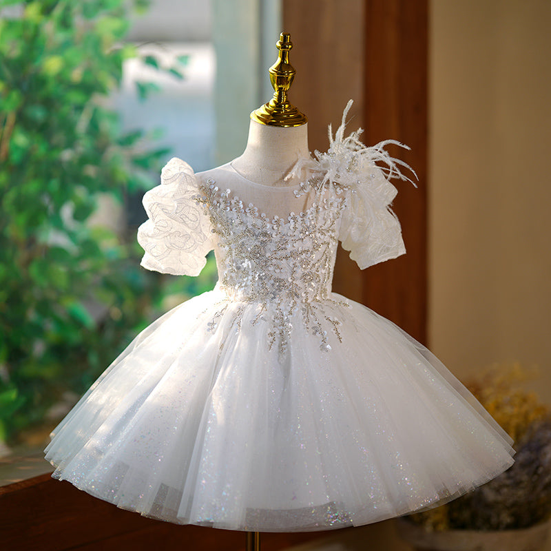 **Lace Sequin Puffy Princess Dress for Baby Girl & Toddler - Perfect for Birthday Parties, Photo Shoots & Special Occasions**