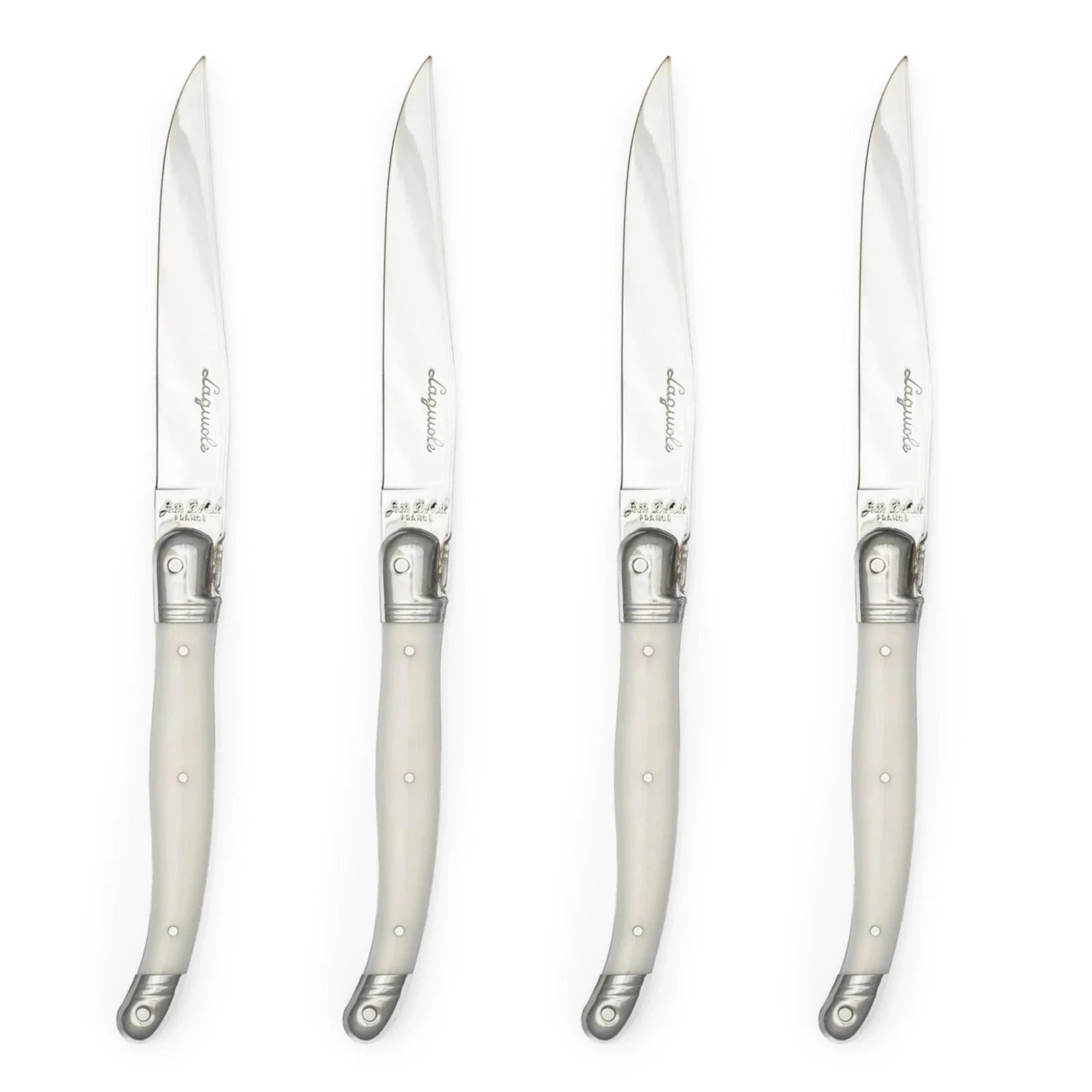 Premium LAGUIOLE Knife Set - 4-Piece High-Quality Stainless Steel Knives for Kitchen, BBQ, and Outdoor Camping