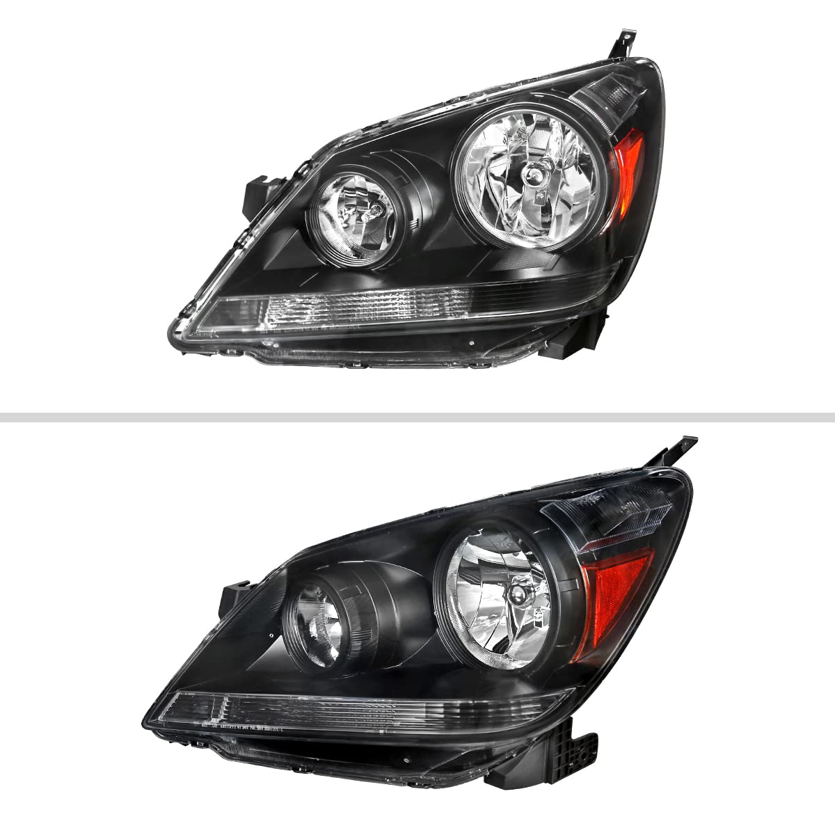 2005-2007 Honda Odyssey Replacement Headlights Pair - Black Housing Left & Right Headlamps for Improved Night Visibility | Perfect for Daily Commute & Road Trips