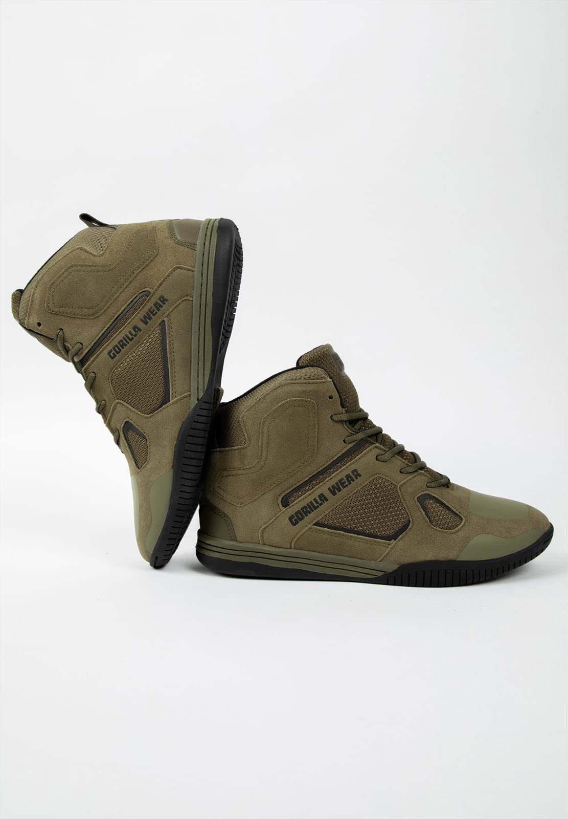 GORILLA WEAR Troy High Top Weightlifting Shoes for Squats, Deadlifts & Powerlifting - Cross Training Gym Shoes for Men & Women in Dark Green - Perfect for Weight Training, Olympic Lifting & Strength Workouts