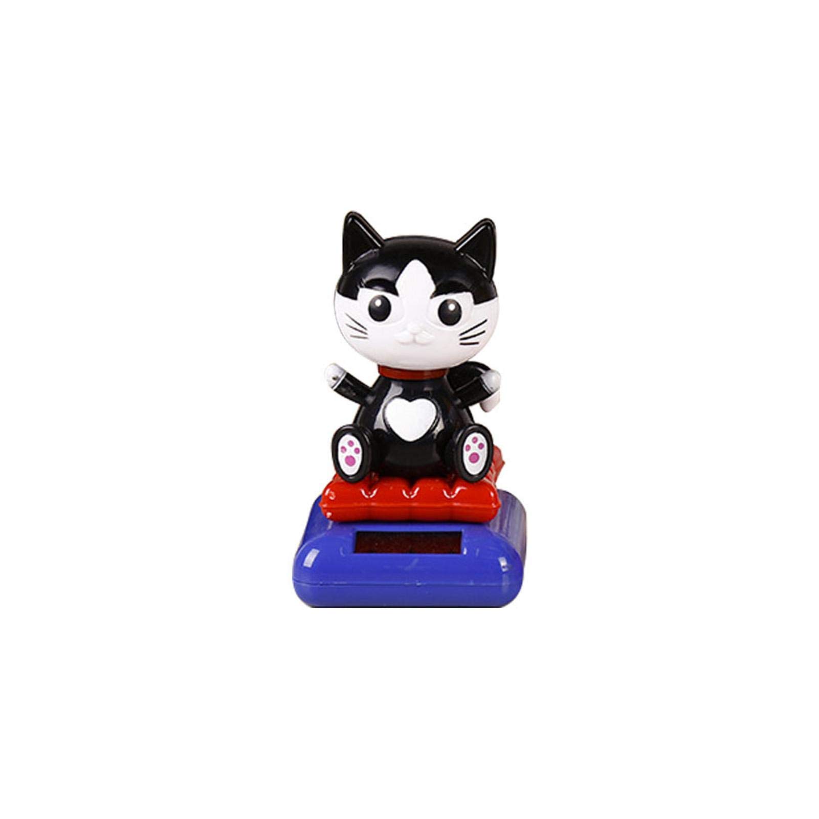 Rivetino Solar Powered Nodding Lucky Cat Car Ornament - Cute Cartoon Car Doll for Dashboard Decor | Perfect Car Accessory Gift for Good Luck & Positive Vibes