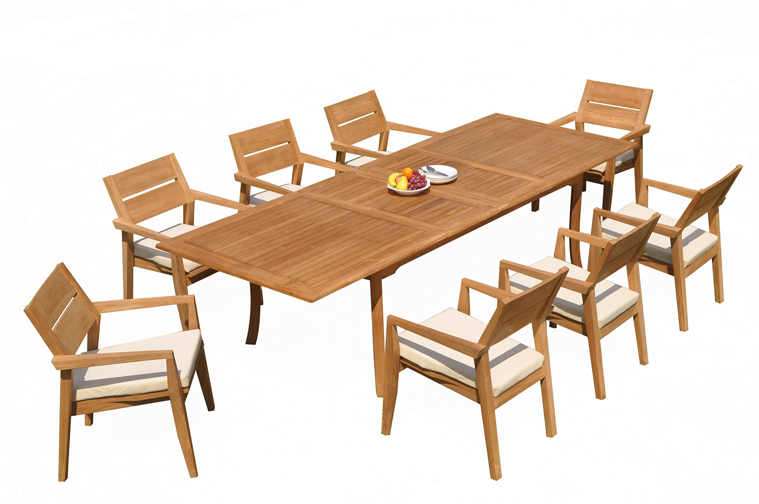 Premium 9-Piece Outdoor Teak Patio Dining Set - 117