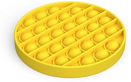 BZ Products Push POP Bubble Sensory Fidget Toy - Stress Relief & Anxiety Relief for Kids & Adults - ADHD Autism Sensory Toy - Loud Popping Silicone Fidget Game (Yellow) - Perfect for Office, School, Travel & Home Use