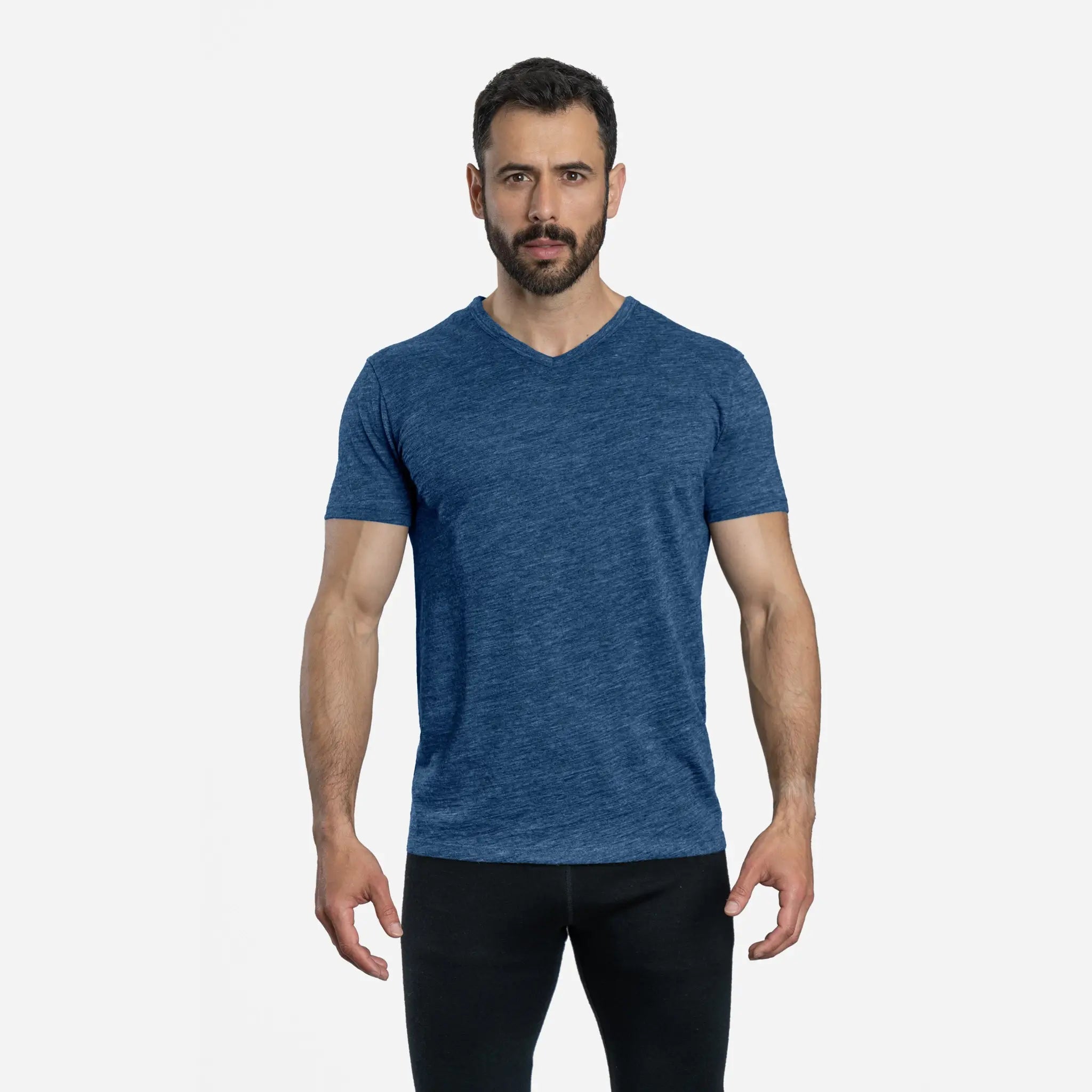 Ultralight Men's Alpaca Wool V-Neck T-Shirt - 160 GSM Soft Breathable Tee for Outdoor Hiking & Casual Wear