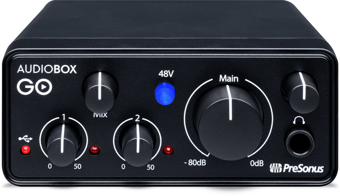 PreSonus AudioBox GO USB Audio Interface Bundle with Studio One Artist Software - Perfect for Home Recording, Podcasting & Music Production