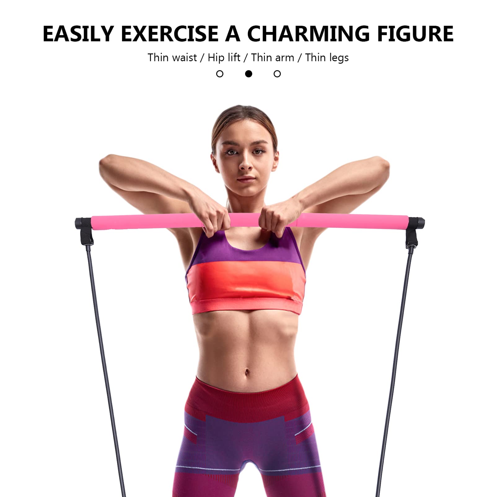 BESPORTBLE Pilates Bar Kit with Resistance Bands - Home Gym Equipment for Men & Women - Portable Workout Bar for Yoga, Muscle Toning & Strength Training - Perfect for Home Fitness, Studio Workouts & Travel Exercise (Purple)