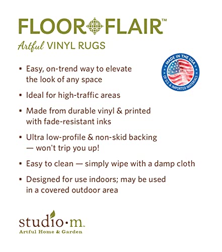 Indian Summer Floral Bird Vinyl Floor Mat 2.5 x 7 Feet - Waterproof, Stain Resistant & Durable Indoor Rug - Perfect for Entryway, Kitchen, Living Room & Home Decor Protection