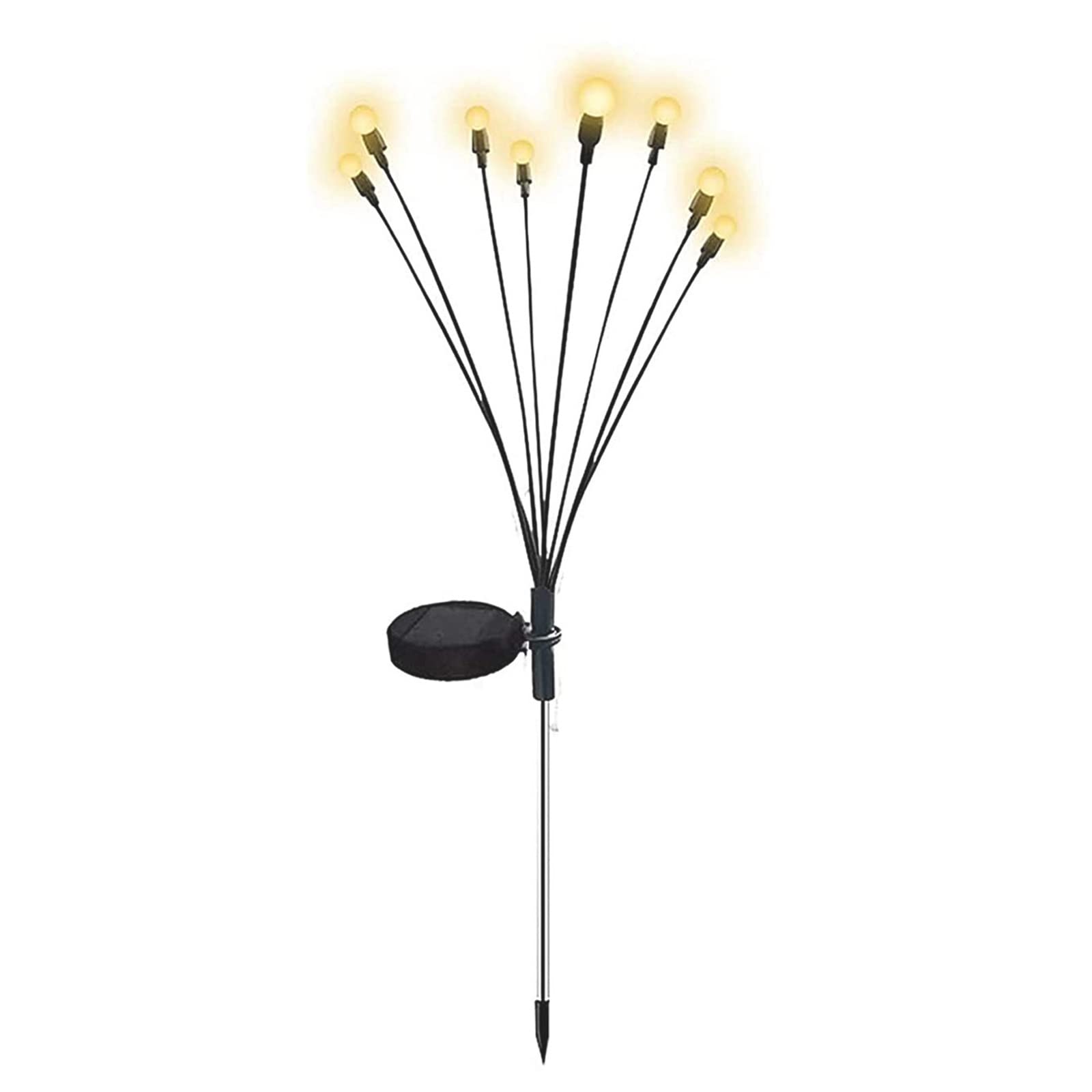 8 LED Solar Powered Firefly Lights - Waterproof Outdoor Solar Garden Lights with Starburst Swaying Effect, Wind-Activated Decorative String Lights for Patio, Yard, Pathway (1 Pack, Warm White) - Perfect for Backyard Parties, Wedding Decor & Landscape Lighting