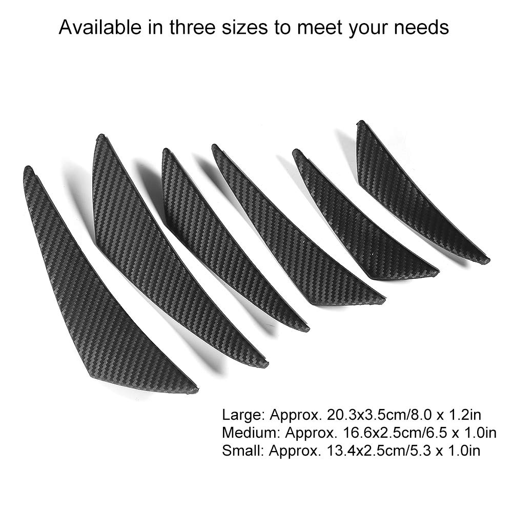 6pcs Universal Front Bumper Canards - Car Exterior Lip Splitter Diffuser Fins & Valence Spoiler for Enhanced Aerodynamics - Perfect for Sports Cars & Tuner Vehicles