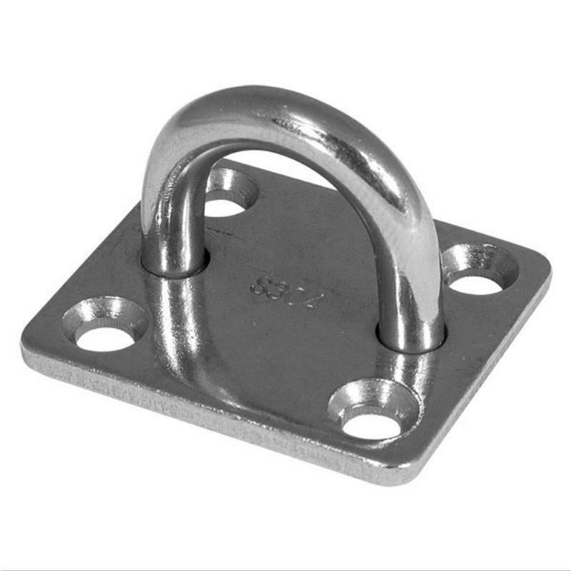 Stainless Steel BLA Pad Eyes with 8mm Thread - Heavy Duty Rectangular Marine Hardware for Boats, Ships, and Industrial Use