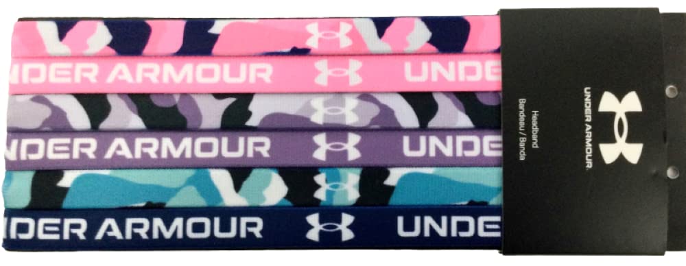 Under Armour Women's 6 Pack Logo Headbands - Multi-Color Set (646) | Moisture-Wicking Sports Headbands for Running, Yoga & Workouts | Perfect for Active Women & Athletes