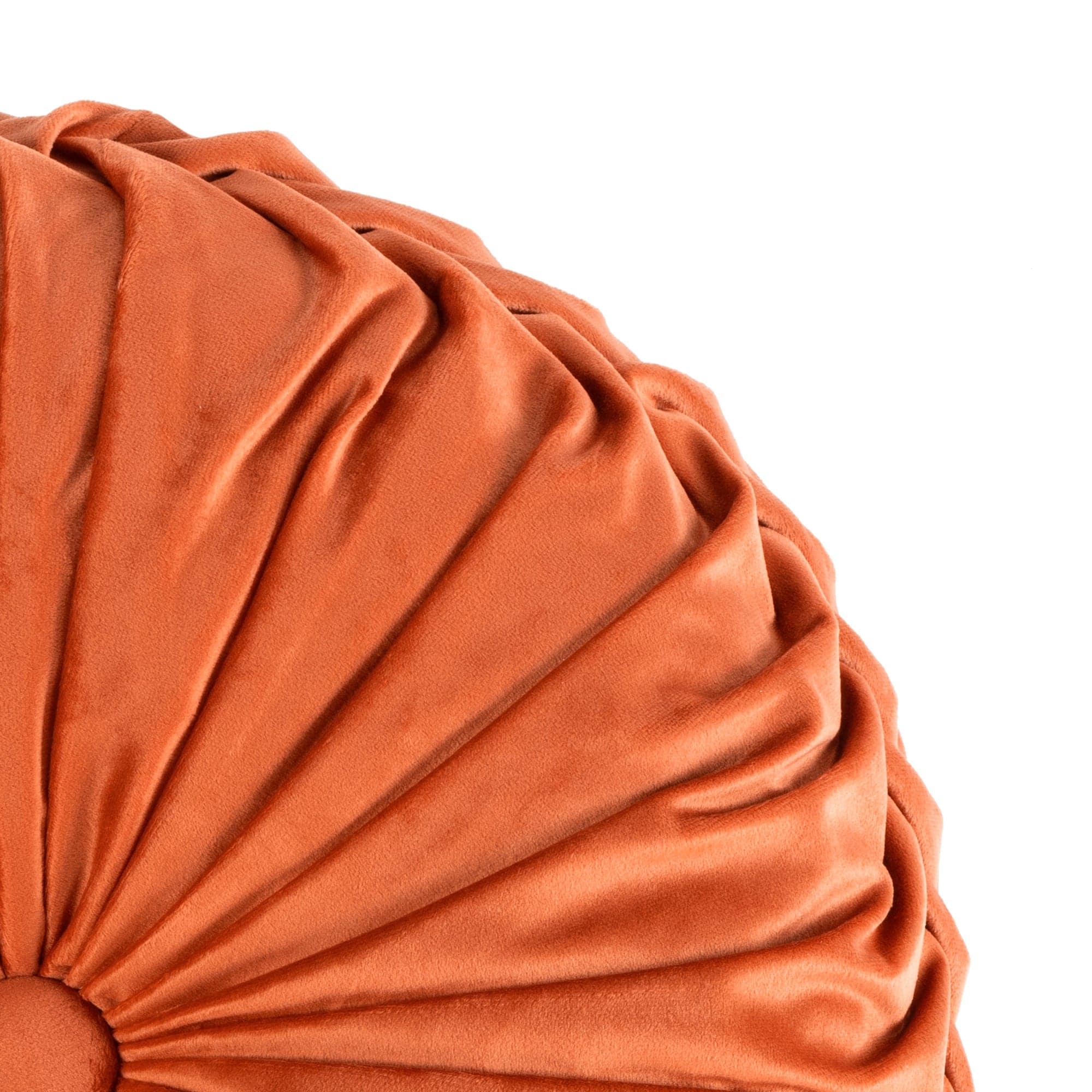 Round Pleated Soft Velvet Throw Pillow - Elegant Home Decor for Sofa, Bed & Couch - Cozy Accent Pillow for Living Room, Bedroom & Nursery
