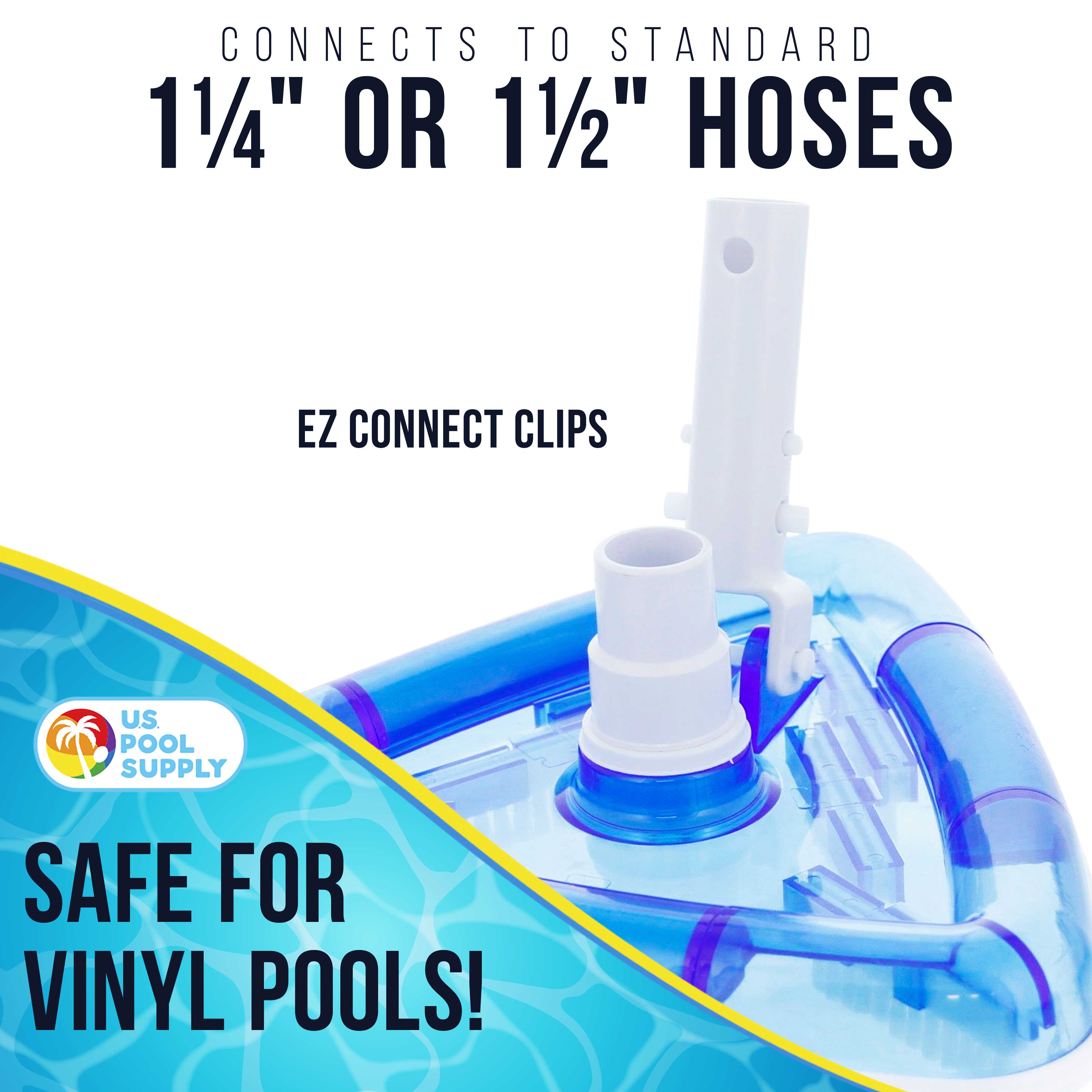 Weighted Triangular Pool Vacuum Head with Swivel Hose Connection - Fits 1 1/4