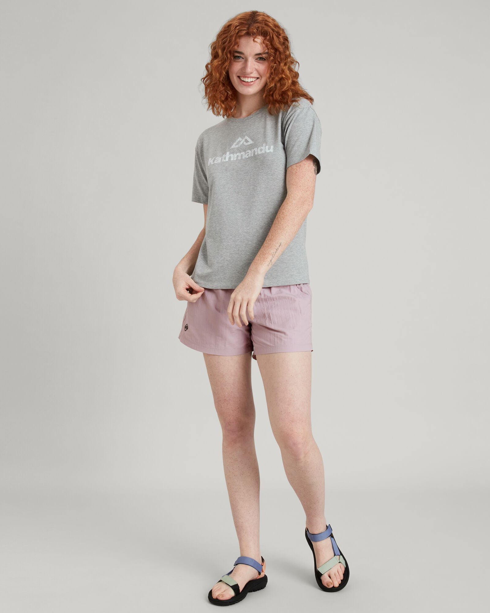 Kathmandu Women's Short Sleeve Logo T-Shirt - Light Grey Marle - Casual Wear, Outdoor Activities & Travel Essentials