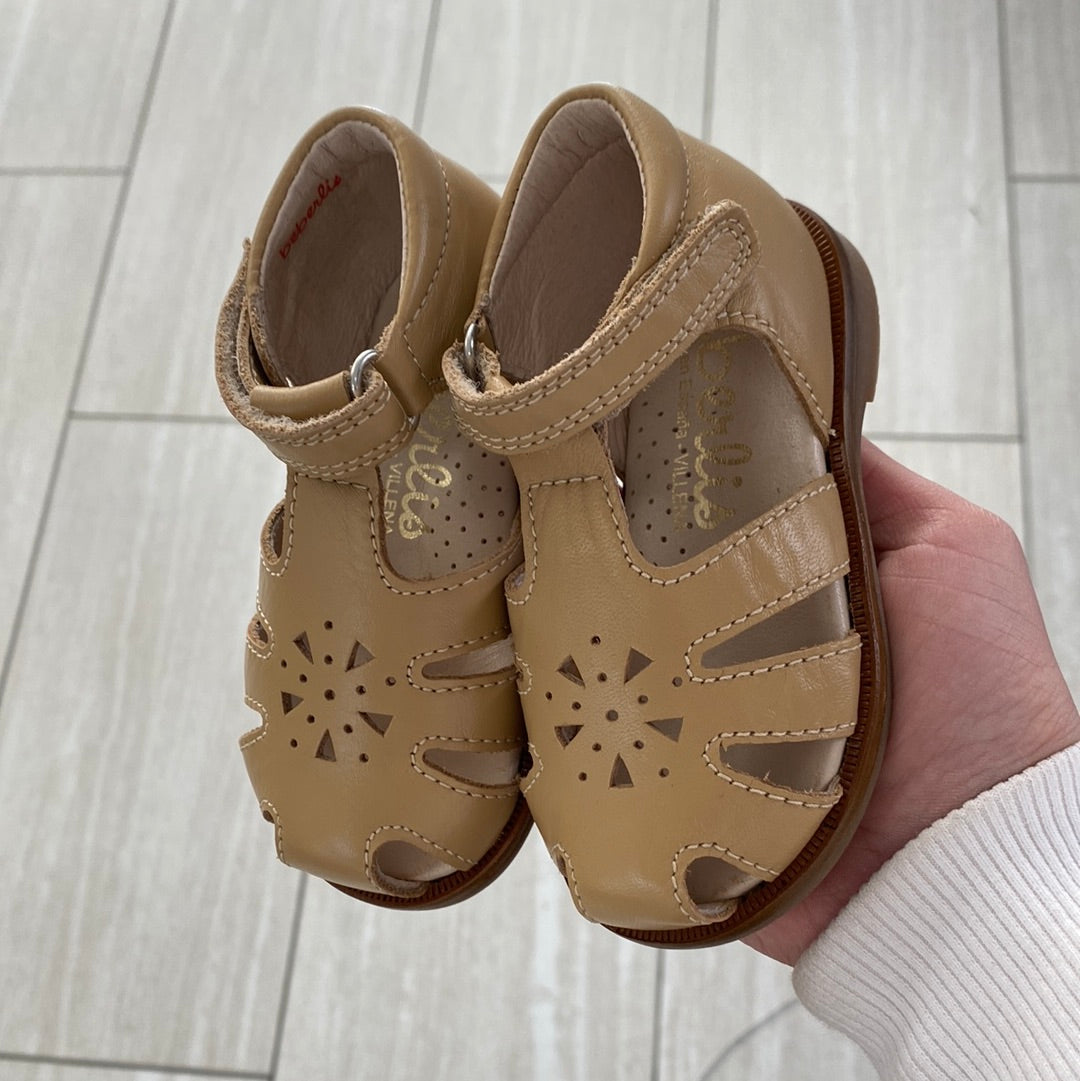 Beberlis Latte Perforated Closed Toe Baby Sandals - Breathable Comfort for Toddlers - Perfect for Summer, Beach, and Outdoor Play