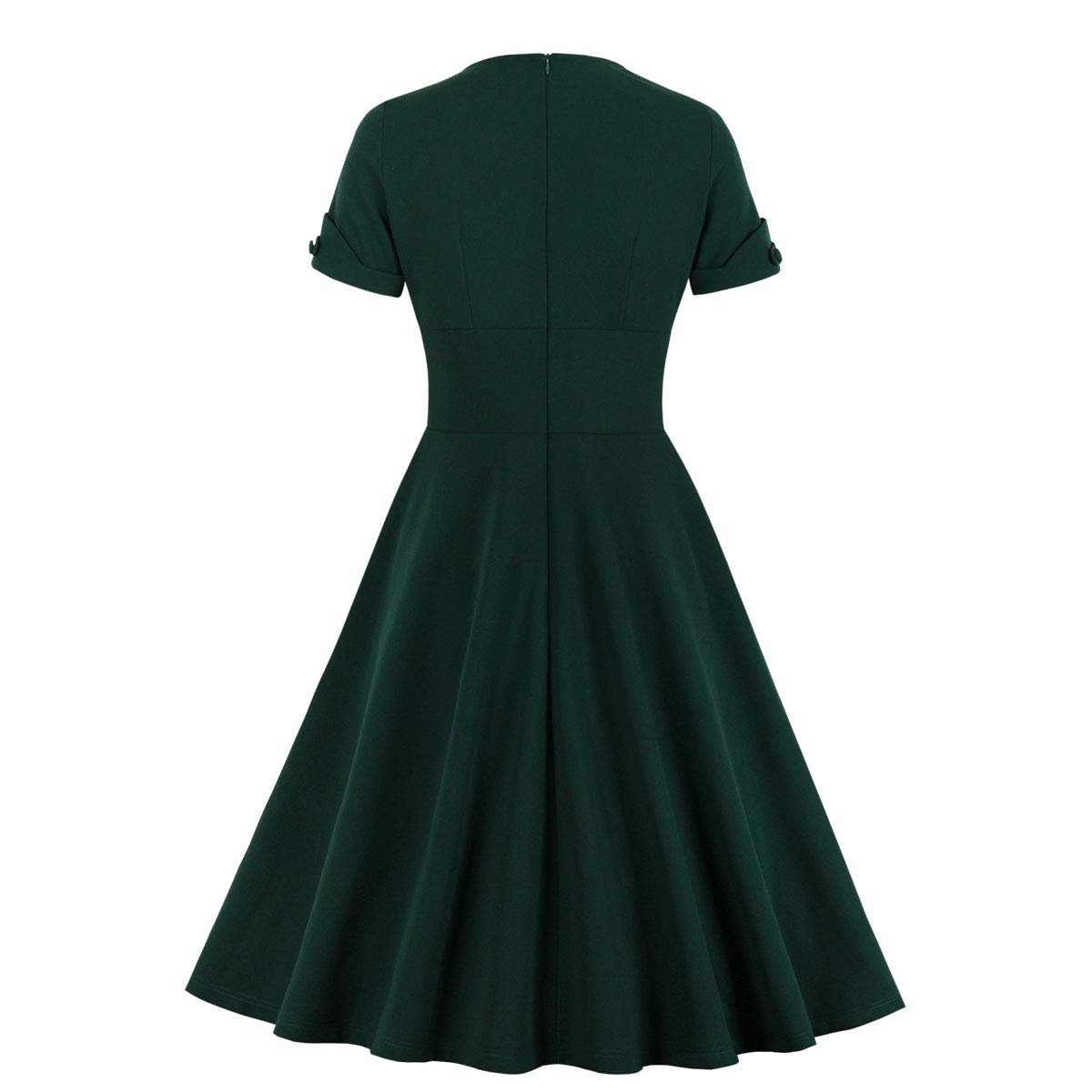 Wellwits Women's Ruched Wrap Cocktail Dress - Vintage Style Work Dress for Office, Party & Special Occasions