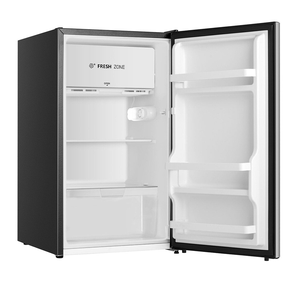 Hisense 124L Mini Bar Fridge - Silver HRBF126S Compact Refrigerator for Drinks, Snacks & Small Spaces - Perfect for Home, Office, Dorm or Entertainment Room