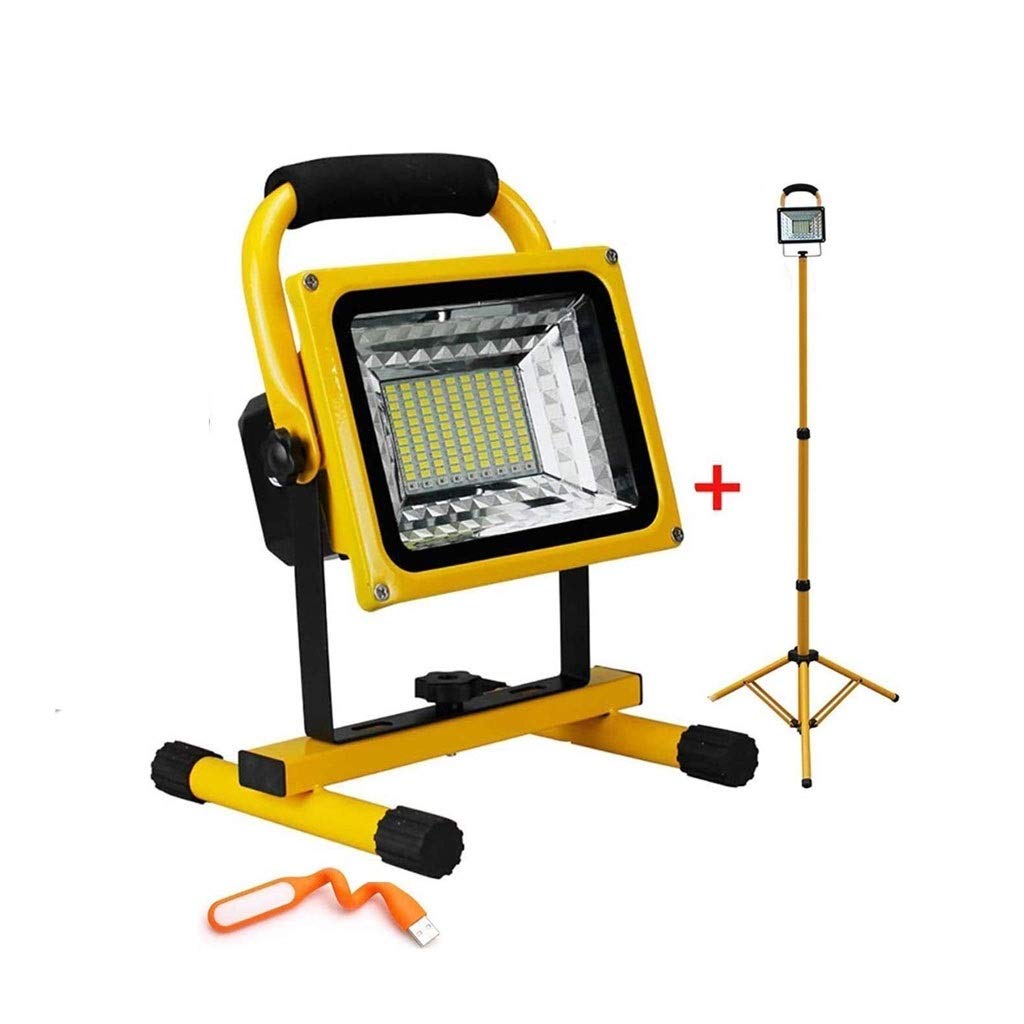 500W Rechargeable LED Flood Light with Tripod Stand - IP65 Waterproof Work Light for Outdoor Security, Emergency, Fishing, Camping & Hiking | Portable Spotlight for Construction, Backyard, Hunting and Nighttime Activities