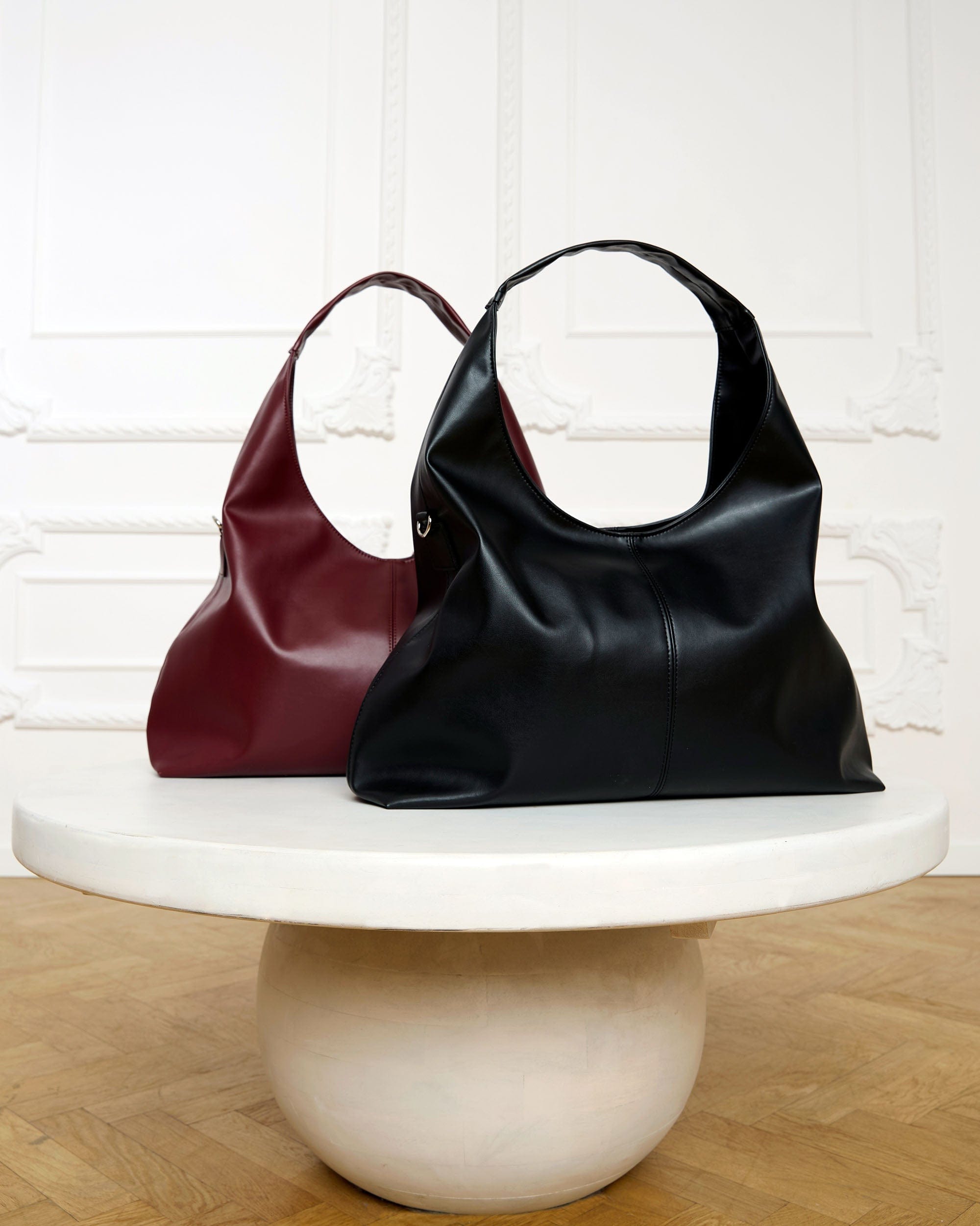 Bohemian Vegan Leather Tote Bag for Women - Slouchy Burgundy Handbag | Perfect for Work, Travel & Everyday Use
