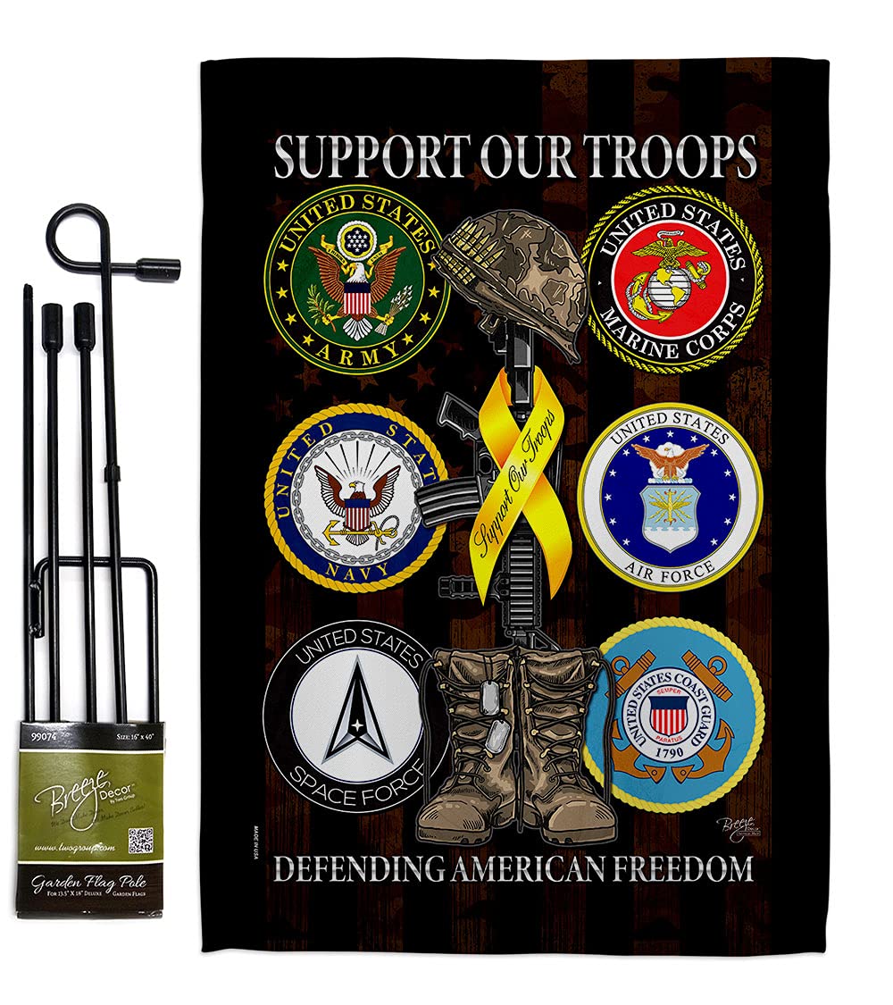 USA Military Garden Flag Set - Double-Sided Armed Forces Banner for Yard Decor