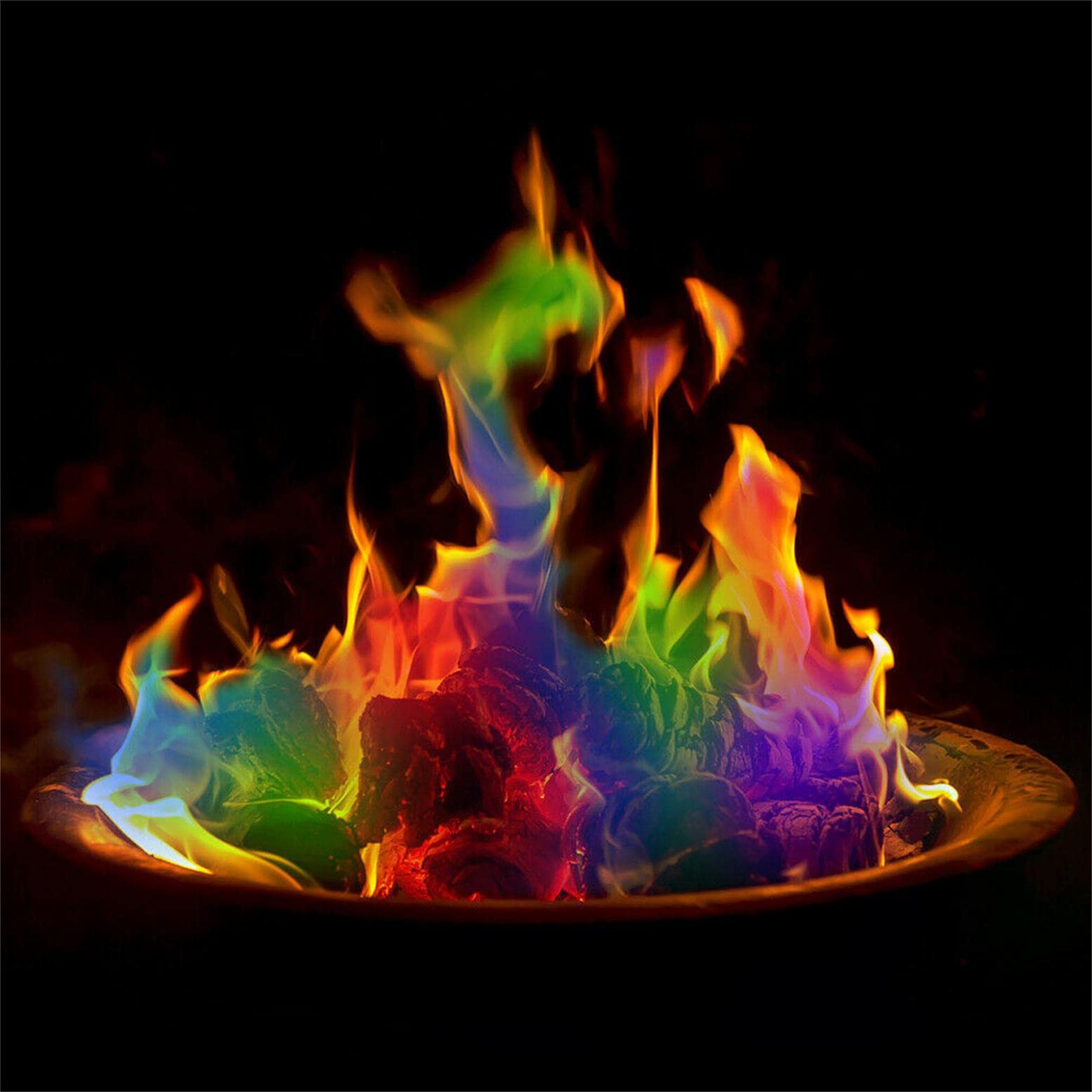 Vibrant Color Changing Fire Powder - Safe & Long-Lasting Flames for Fire Pits, Campfires & Outdoor Fireplaces | Perfect for Halloween, Bonfire Parties, Camping & Backyard Gatherings (10-Pack)