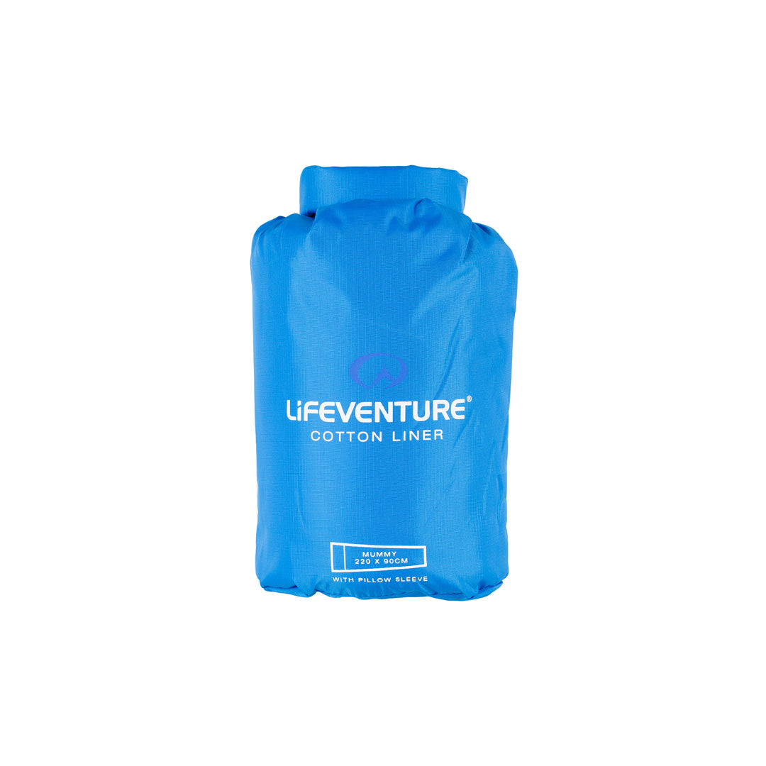 Lifeventure Cotton Sleeping Bag Liner Mummy - Lightweight & Breathable Travel Sleeping Bag for Camping, Hiking, Backpacking & Outdoor Adventures