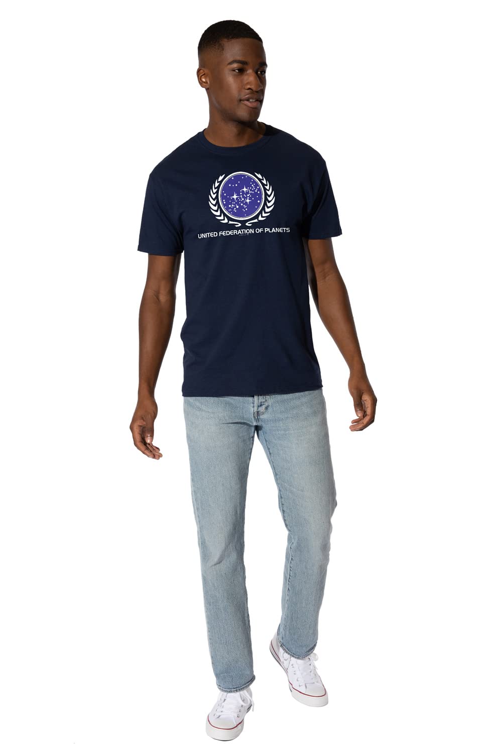 Star Trek United Federation Logo Men's Short Sleeve T-Shirt - Officially Licensed Sci-Fi Apparel for Fans, Cosplay & Everyday Wear