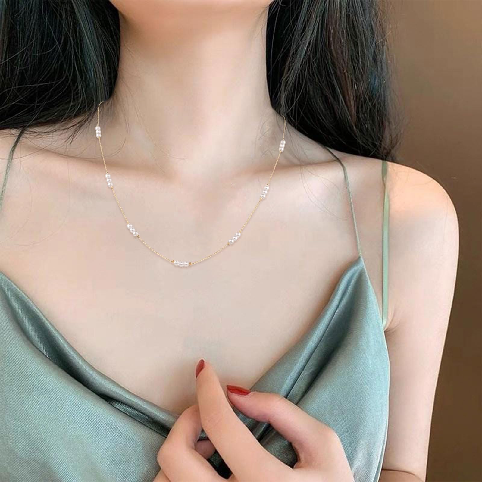 Elegant Pearl Choker Necklace for Women - Handmade Layered Gold Pearl Jewelry, Dainty Prom & Wedding Necklace, Trendy Dress Accessory & Party Favor Gift - Perfect for Weddings, Parties, Proms & Special Occasions