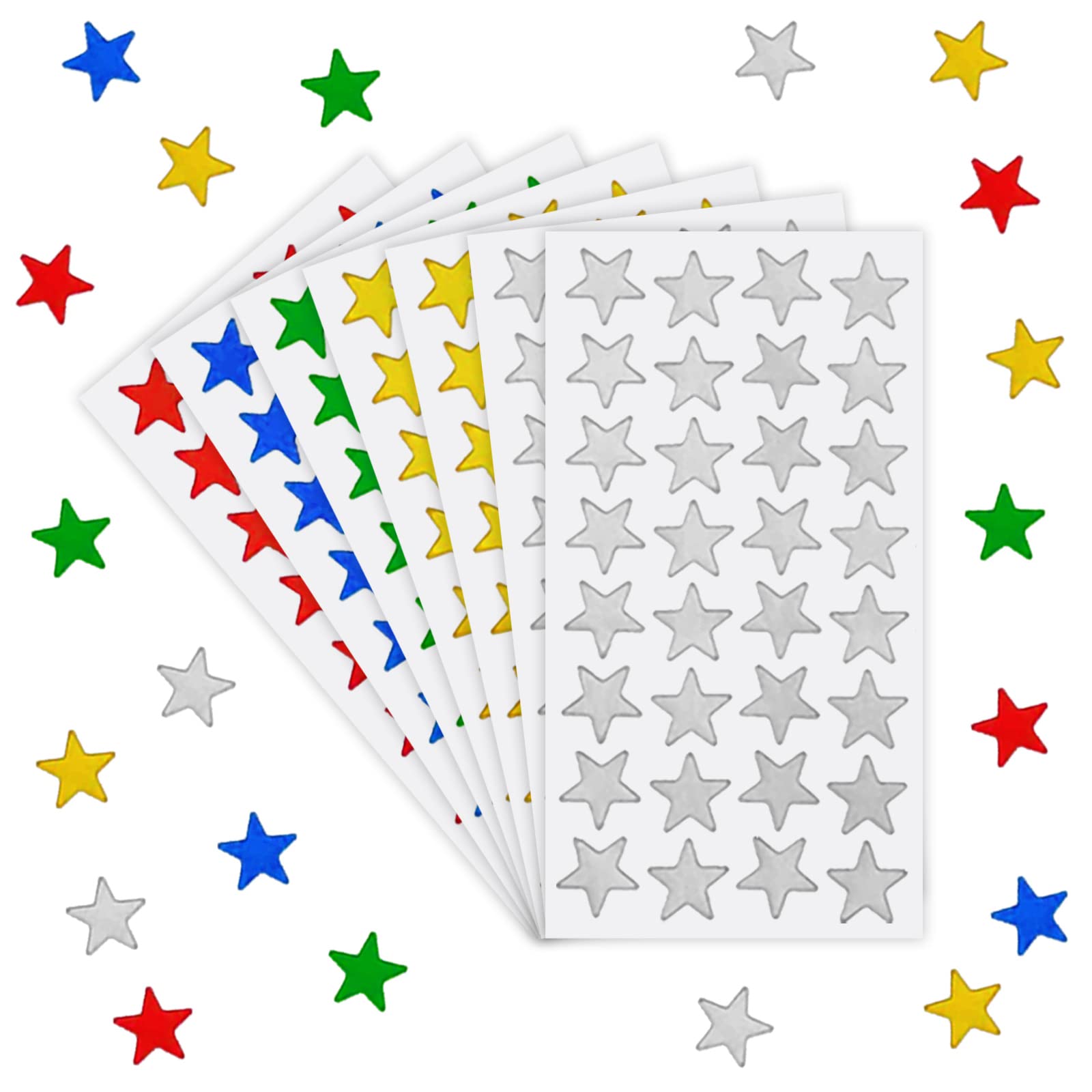 1000pk Assorted Color Foil Star Stickers - ½