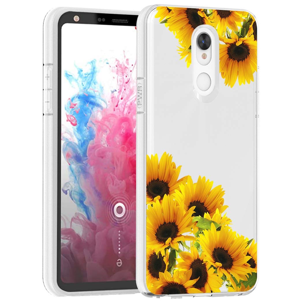 Compatible with LG Stylo 5/5V/5X/5 Plus Case - Cute Clear Sunflower Pattern Slim Shockproof TPU Protective Phone Cover for Women & Girls | Perfect for Everyday Use, School & Work Protection