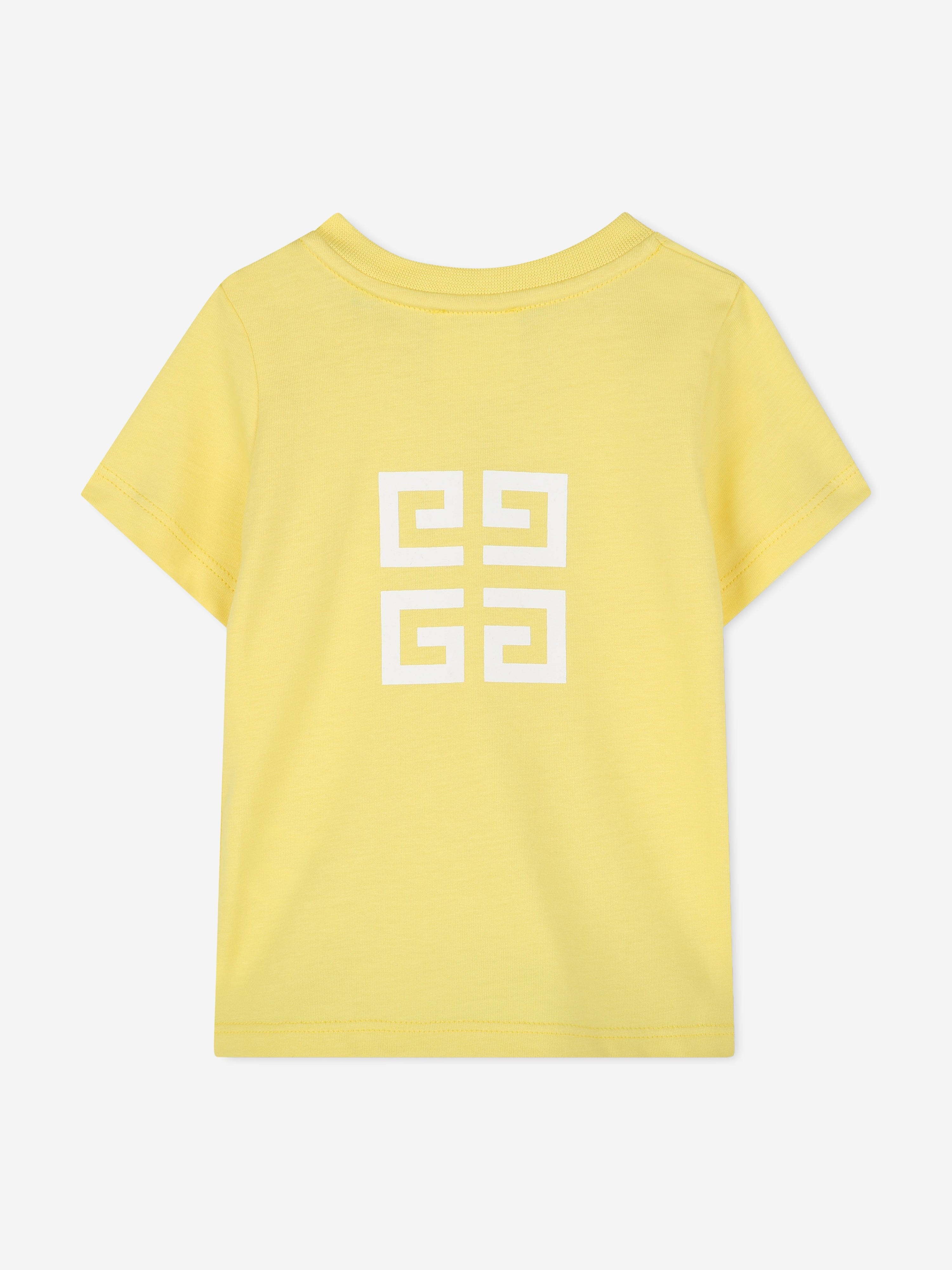 4G Logo Baby Boys Yellow T-Shirt - Soft Cotton Tee for Toddlers & Kids - Perfect for Playdates, School & Casual Outfits