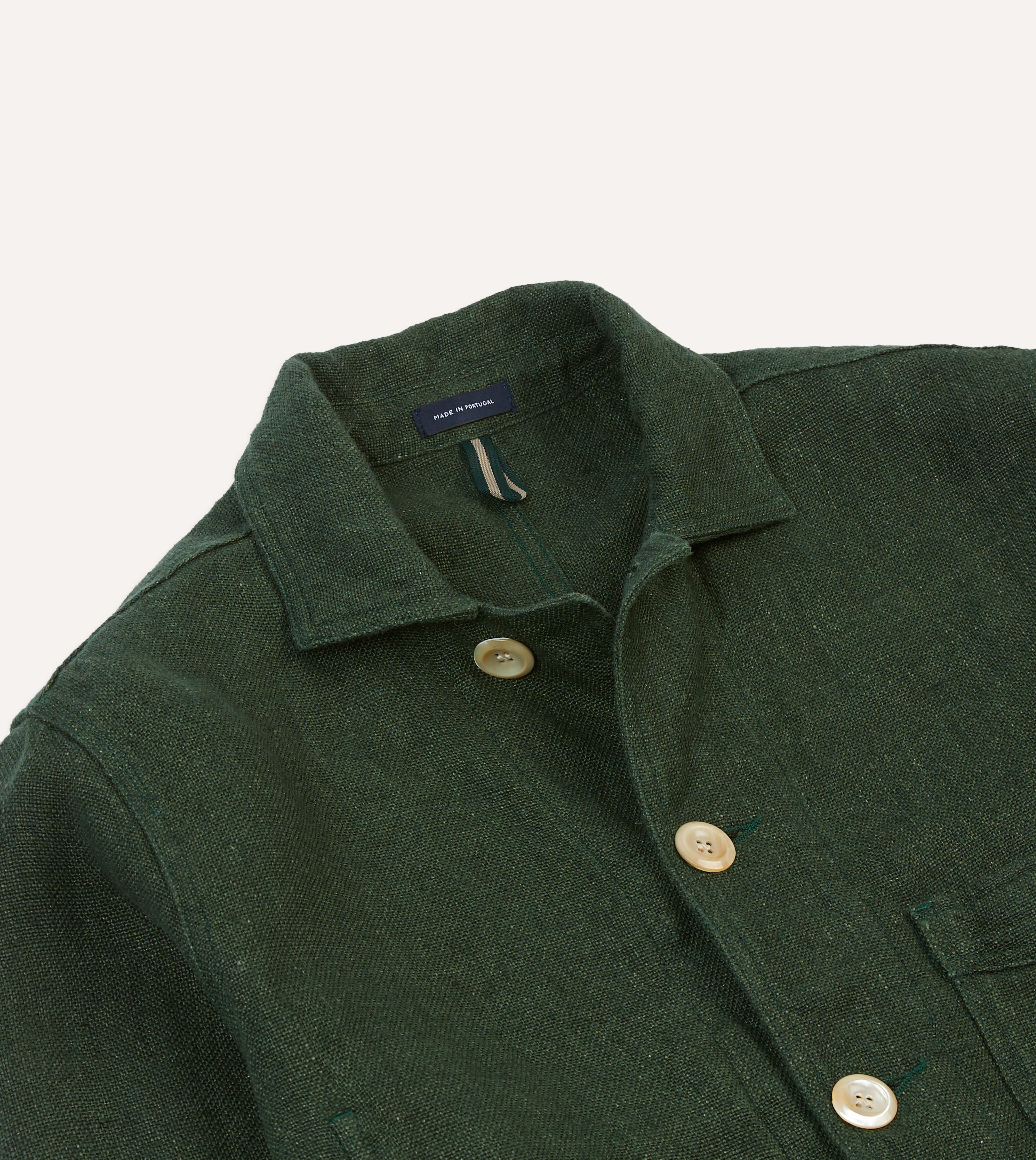 Green Linen Five Pocket Chore Jacket for Men - Durable Workwear for Gardening, Farming & Outdoor Activities