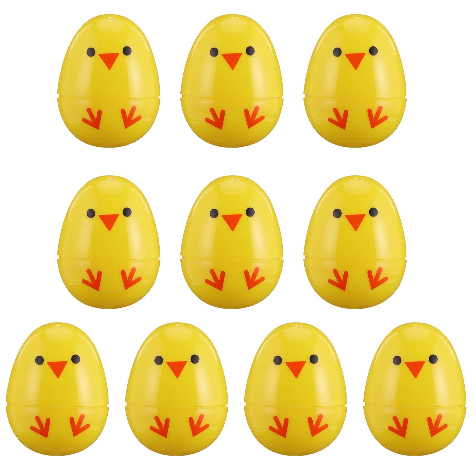 20pcs Plastic Easter Eggs with Chick Printing - Colorful Eggshells for Kids Easter Egg Hunt, Party Favors, and Spring Decorations