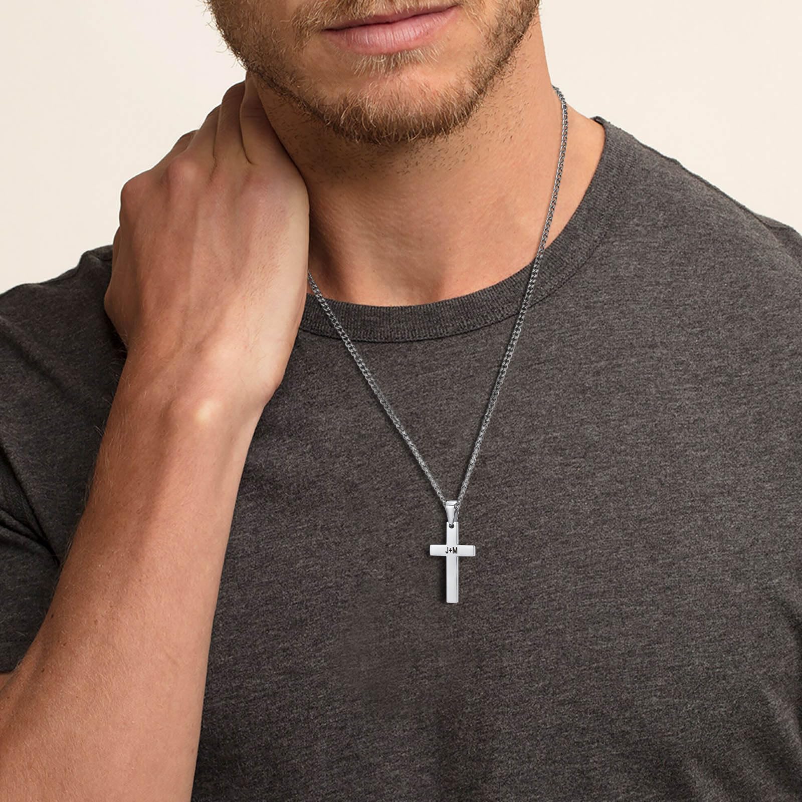 Custom Engravable Cross Pendant Necklace for Men & Women - Personalized Christian Jewelry, Easter Gift, Birthday Present - Perfect for Church, Weddings & Daily Wear