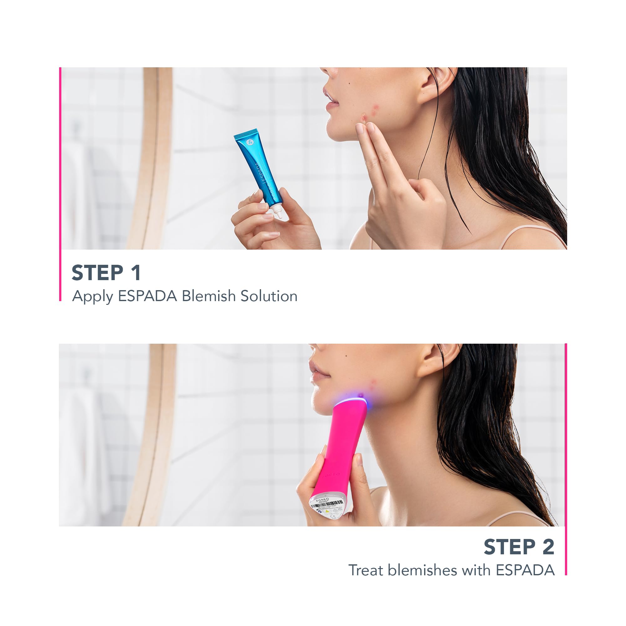 Foreo ESPADA 2 LED Light Therapy Device for Acne Treatment - Medical-Grade Blue Light Therapy for Pimples, Blemishes & Scars - Gentle Silicone Facial Skincare Tool - Perfect for Daily Acne Prevention & Post-Breakout Care