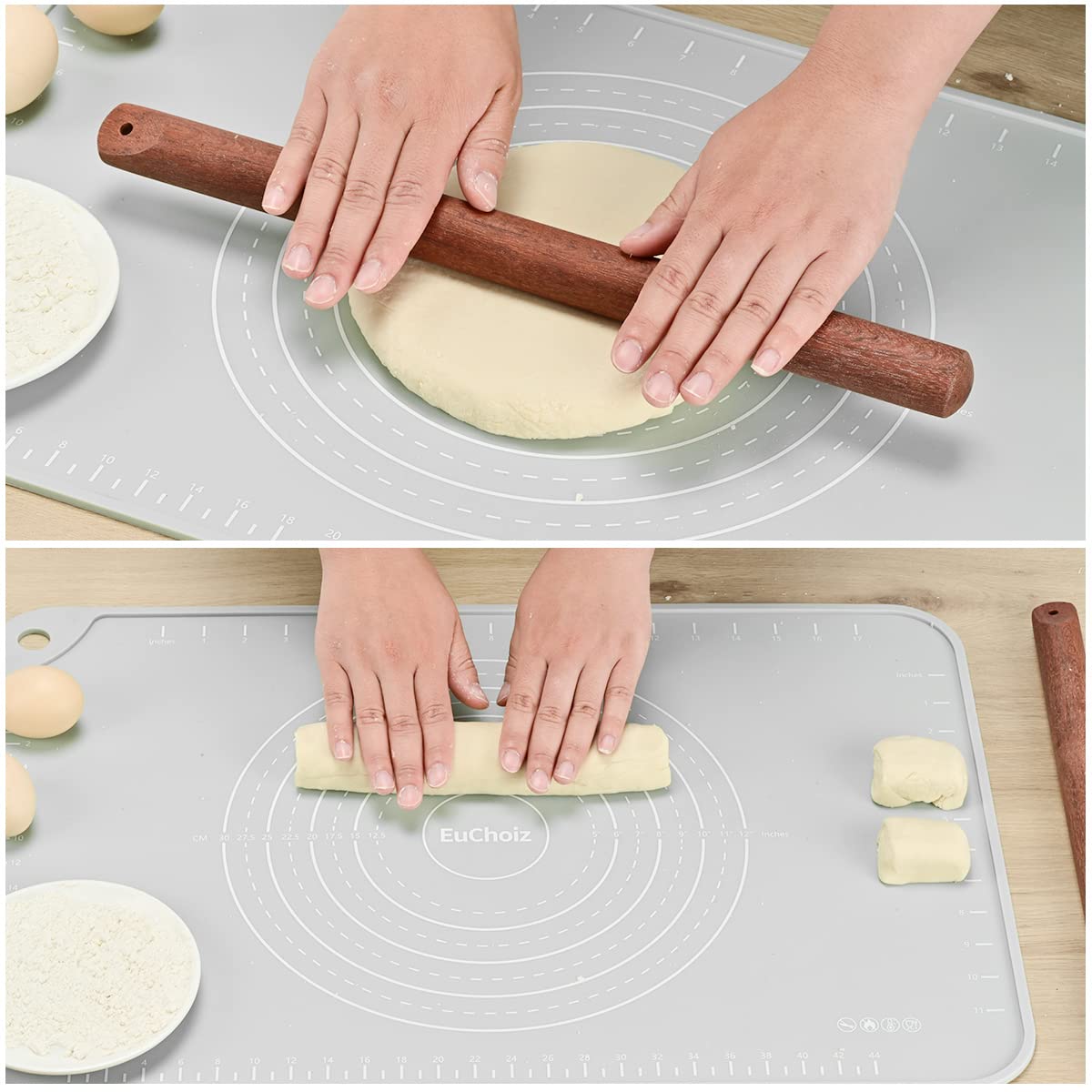 24x16 Inch Extra Thick Non-Stick Silicone Baking Mat - Food Grade Pastry Dough Rolling Mat with Raised Edges for Cookies, Pies & Bread Making | Perfect for Home Bakers & Professional Kitchens