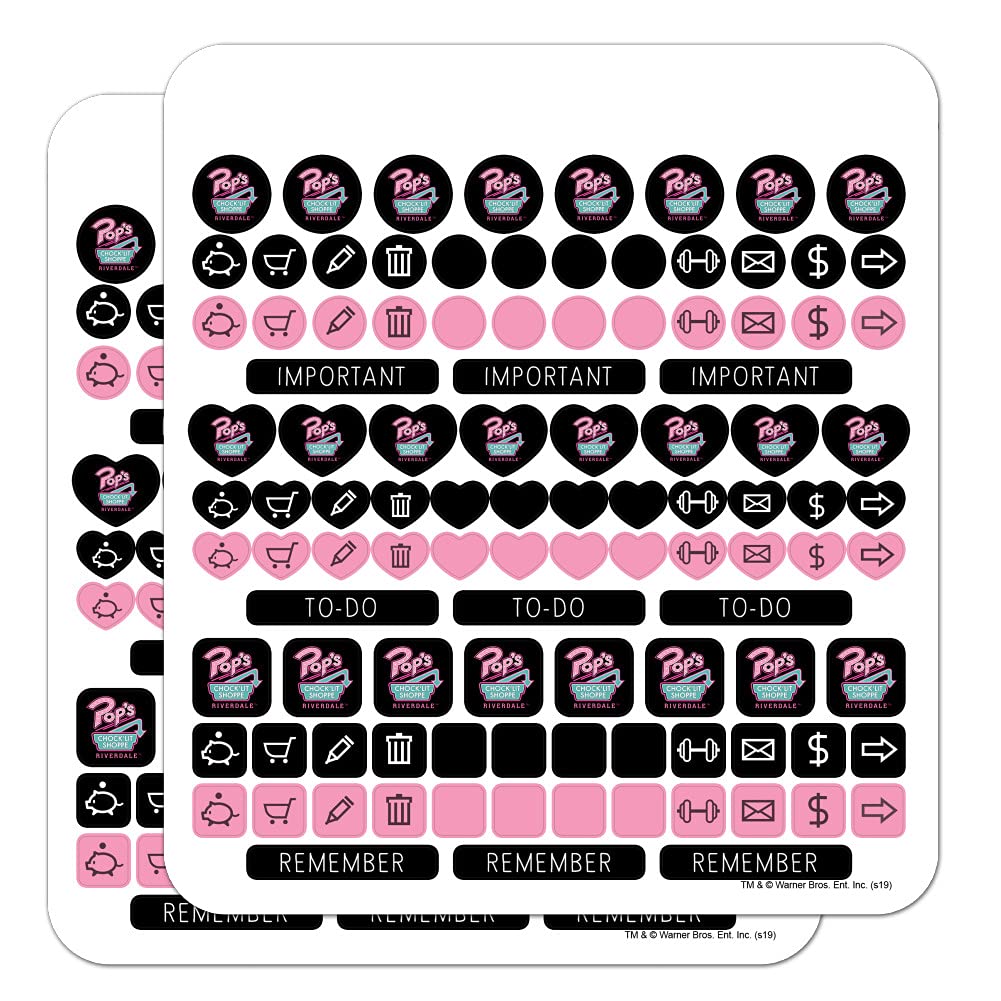 Riverdale Pops Chock'lit Shoppe Planner Calendar Sticker Set for Scrapbooking & Crafting - Perfect for Bullet Journals, DIY Projects, and Gift Wrapping