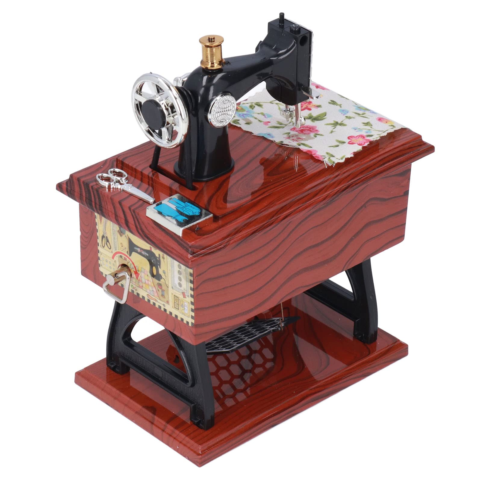 Vintage Plastic Sewing Machine Music Box - Classic Retro Desk Decor for Home, Gift & Housewarming | Perfect for Bedroom, Office & Living Room Décor