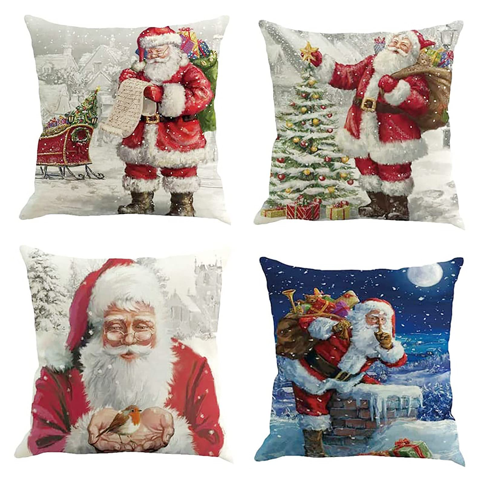 Soft Cotton Waist Sofa Cushion - Christmas Home Decor Throw Pillow with Linen Case - Perfect for Living Room, Bedroom & Holiday Decoration