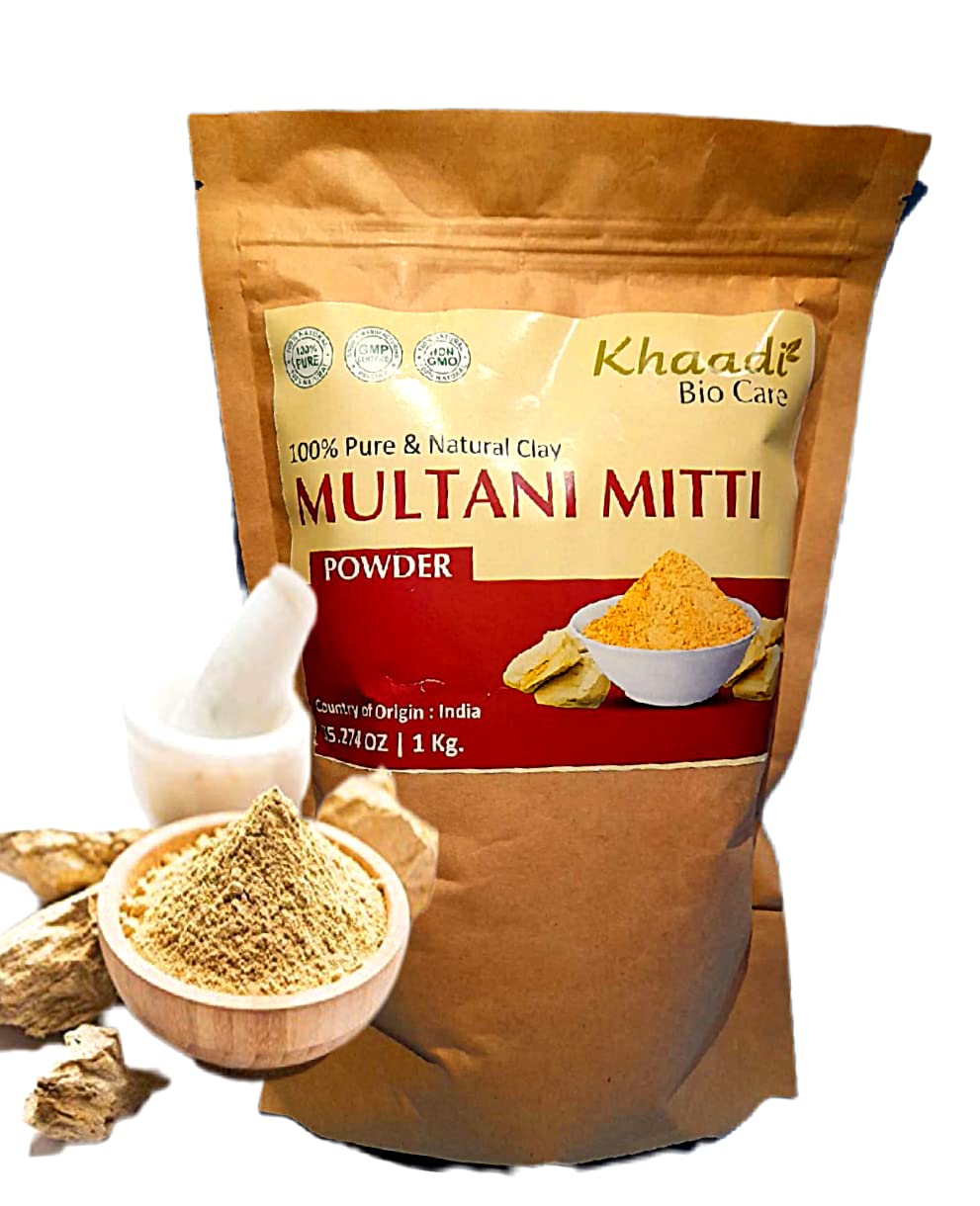 Khaadi Bio Care Organic Pure Multani Mitti (Fuller's Earth) 1KG Powder - 100% Natural Bentonite Clay for Face & Skin Care | Deep Cleansing, Acne Treatment, Oil Control | DIY Face Masks & Spa Treatments
