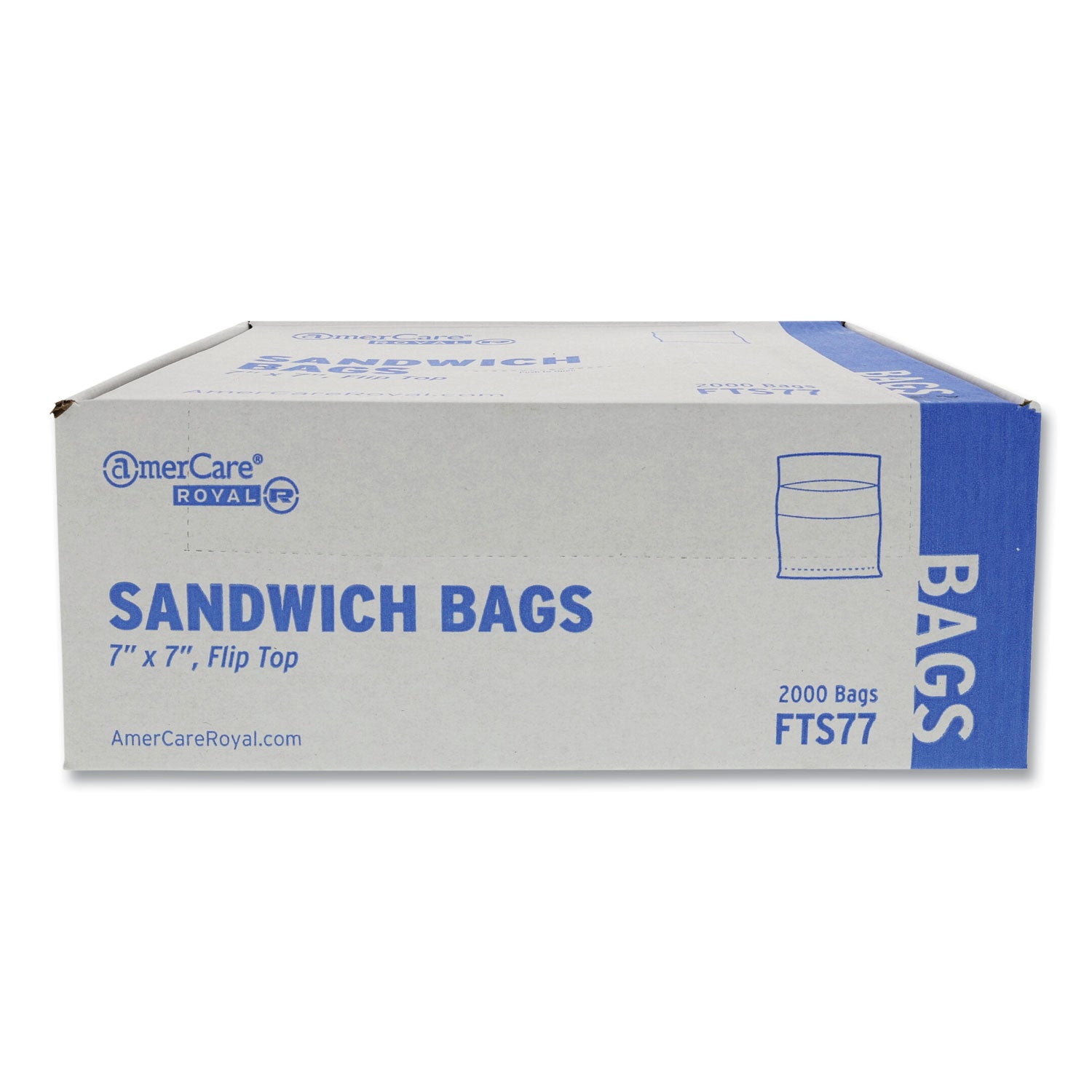 AmerCareRoyal® Clear Flip Top Resealable Bags 7x7 Inches - Pack of 2000 for Food Storage, Snacks, Crafts & Organization - Bulk Wholesale Carton