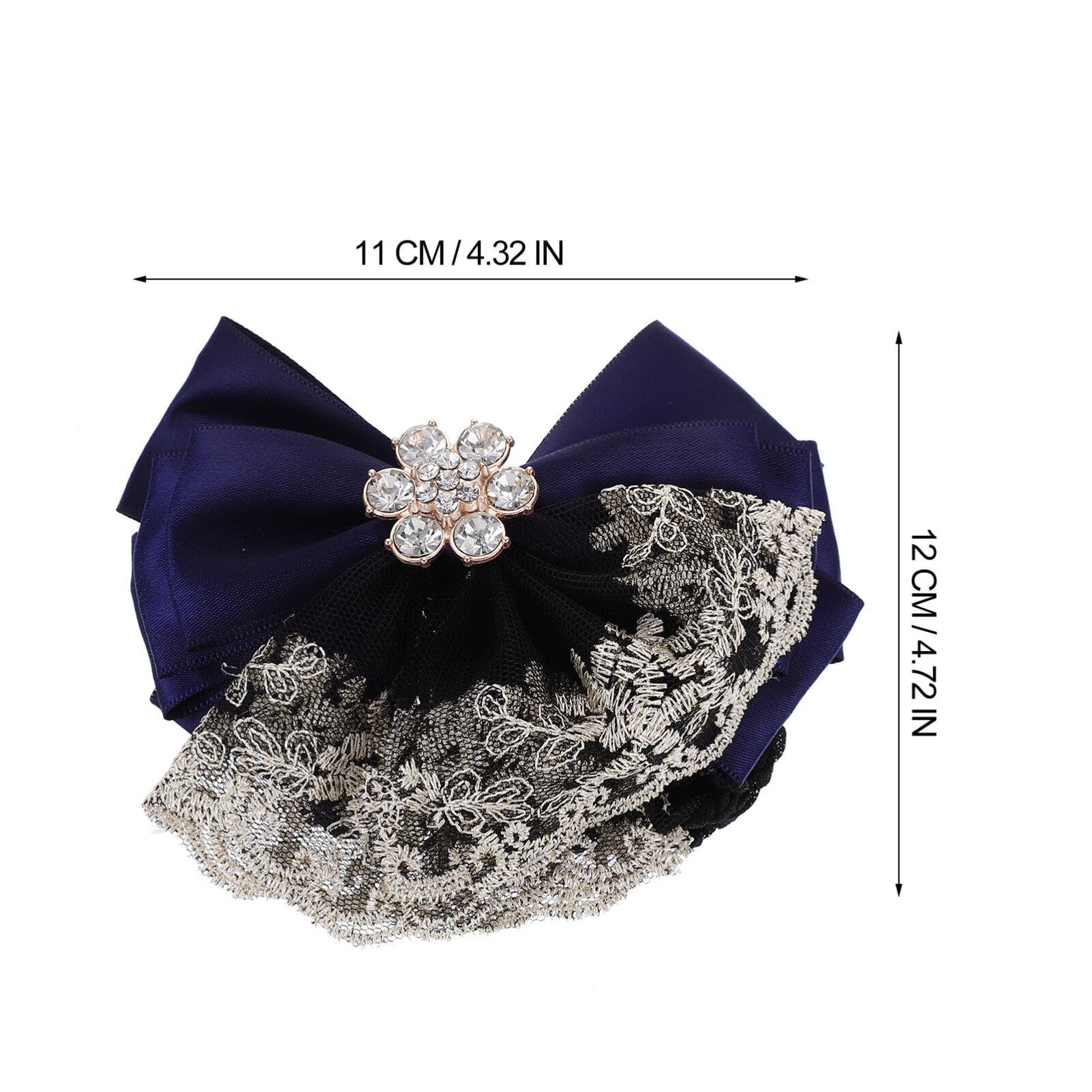 EXCLUZO 2-Pack Women's Hair Clips with Snood Bowknot Hair Net - Barrette Bun Mesh Clip & Hair Flower Net Bag for Banks, Hotels & Restaurant Staff (Blue) | Perfect for Professional Work, Uniform Accessories & Formal Hairstyles