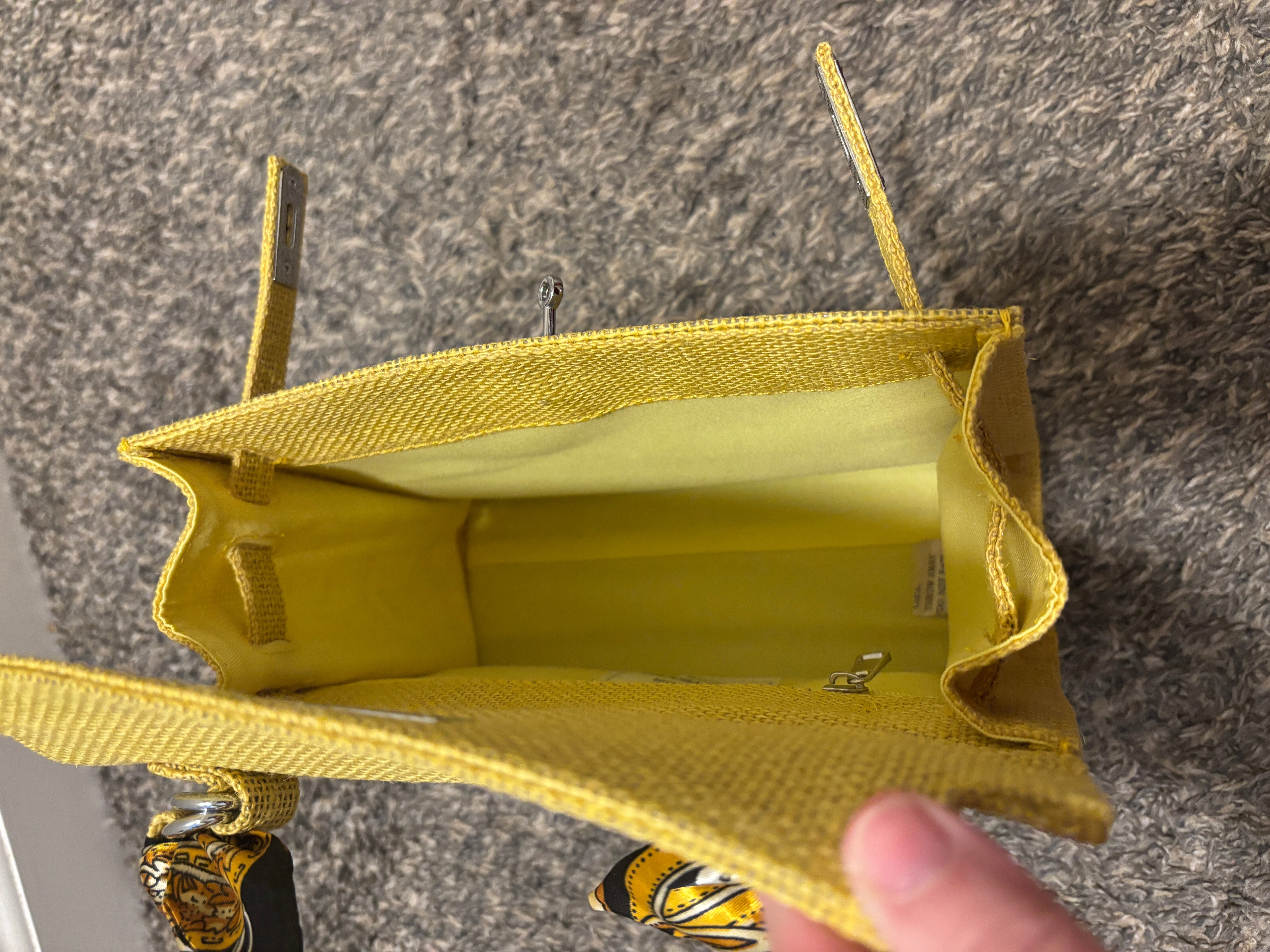French Style Jute Mini Crossbody Bag for Women - Yellow Eco-Friendly Tote Shoulder Bag | Perfect for Beach Outings, Shopping & Casual Daily Use