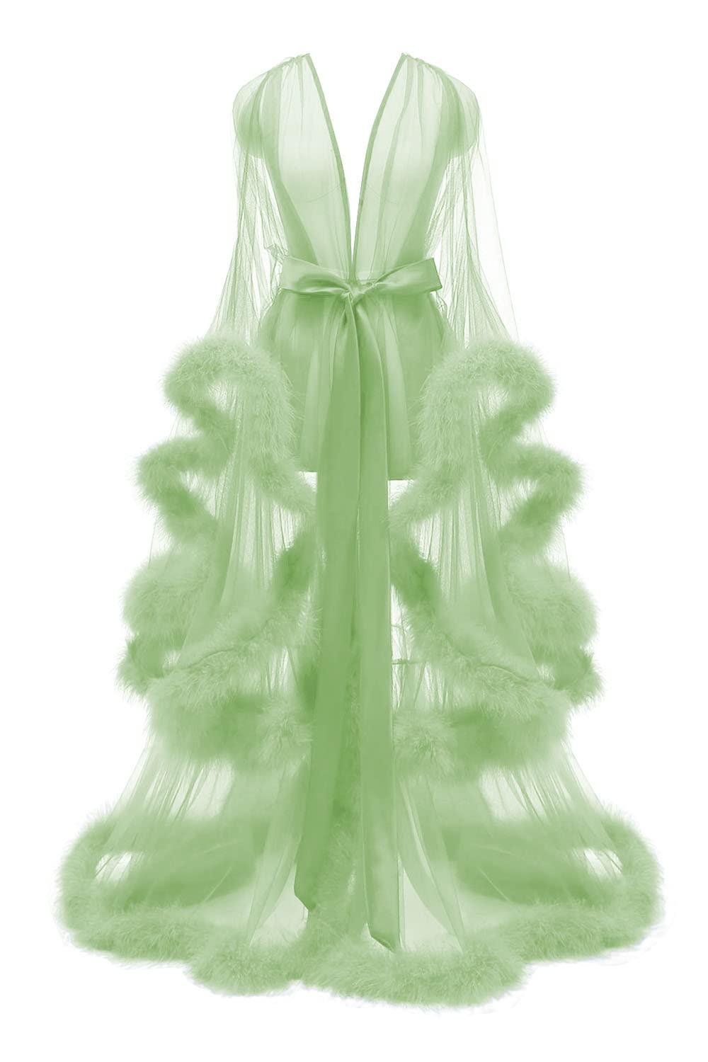 Sexy Feather Illusion Maternity Dress for Women - Elegant Bridal Robe & Long Lingerie Nightgown for Pregnancy Sleepwear | Perfect for Maternity Photoshoots, Honeymoon Nights and Comfortable Sleep During Pregnancy